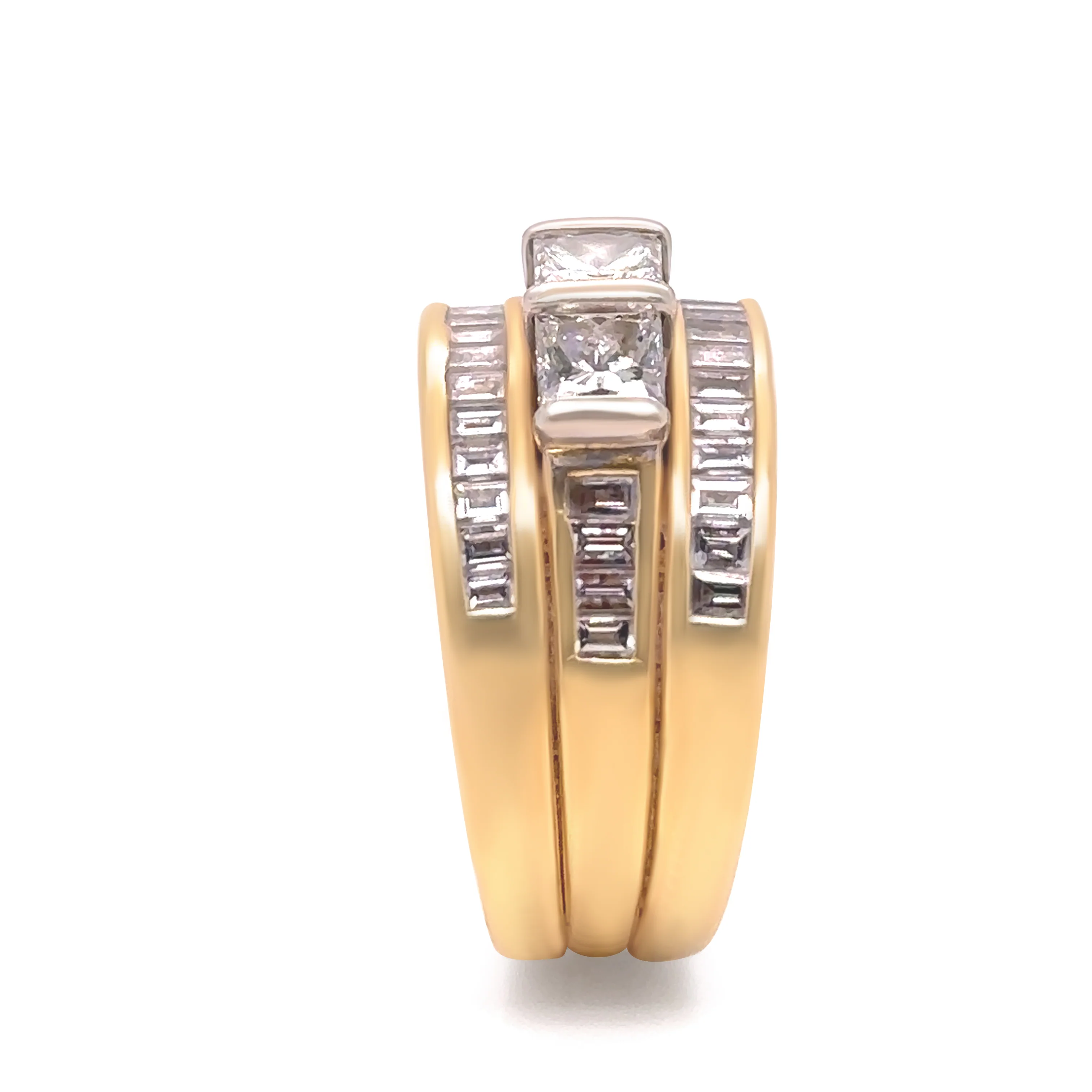 18ct Yellow Gold Princess Cut Diamond Bridal Set 2.77ct 11.36g - Image 6