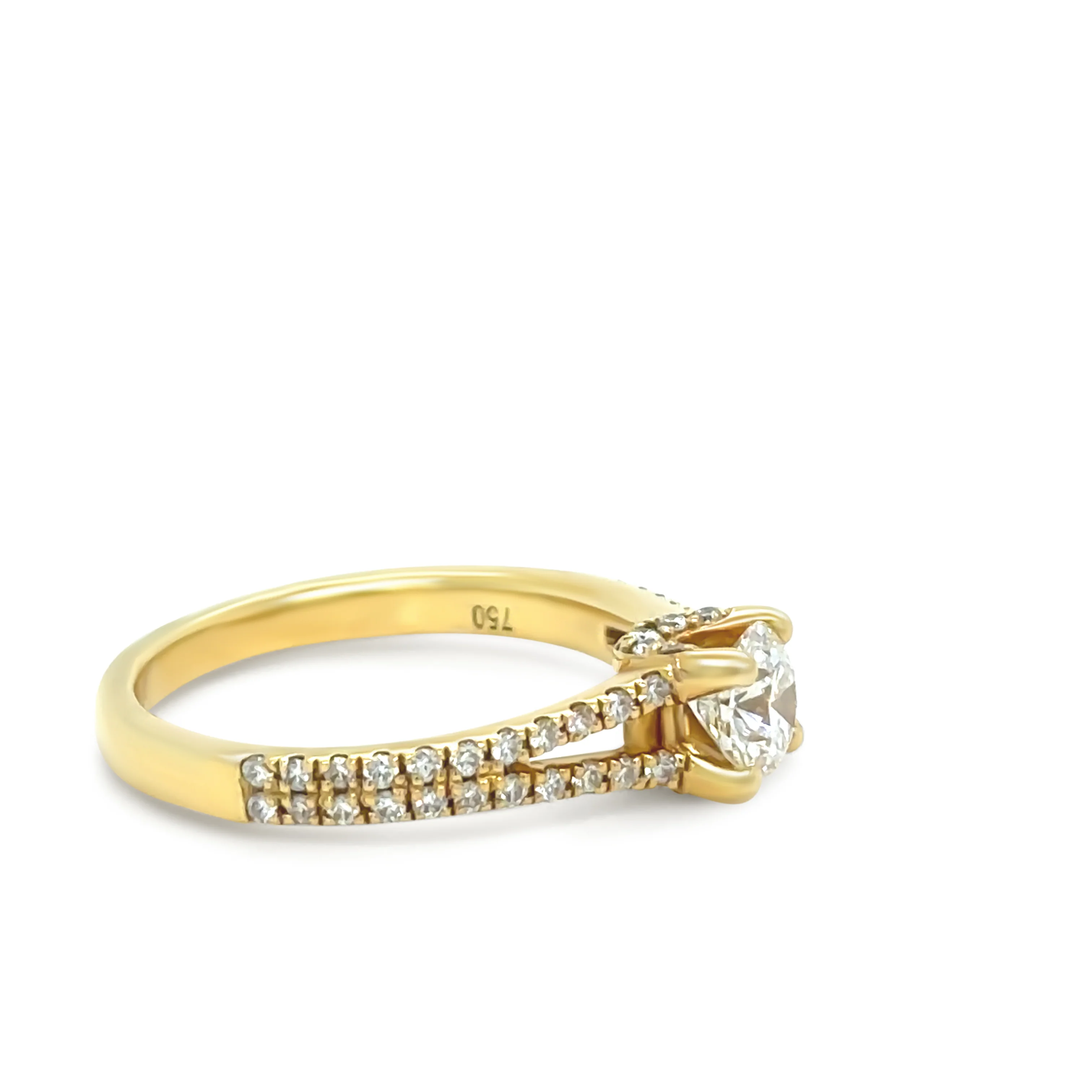 18ct Yellow Gold Round Brilliant Cut Diamond Ring 0.87ct - Image 4