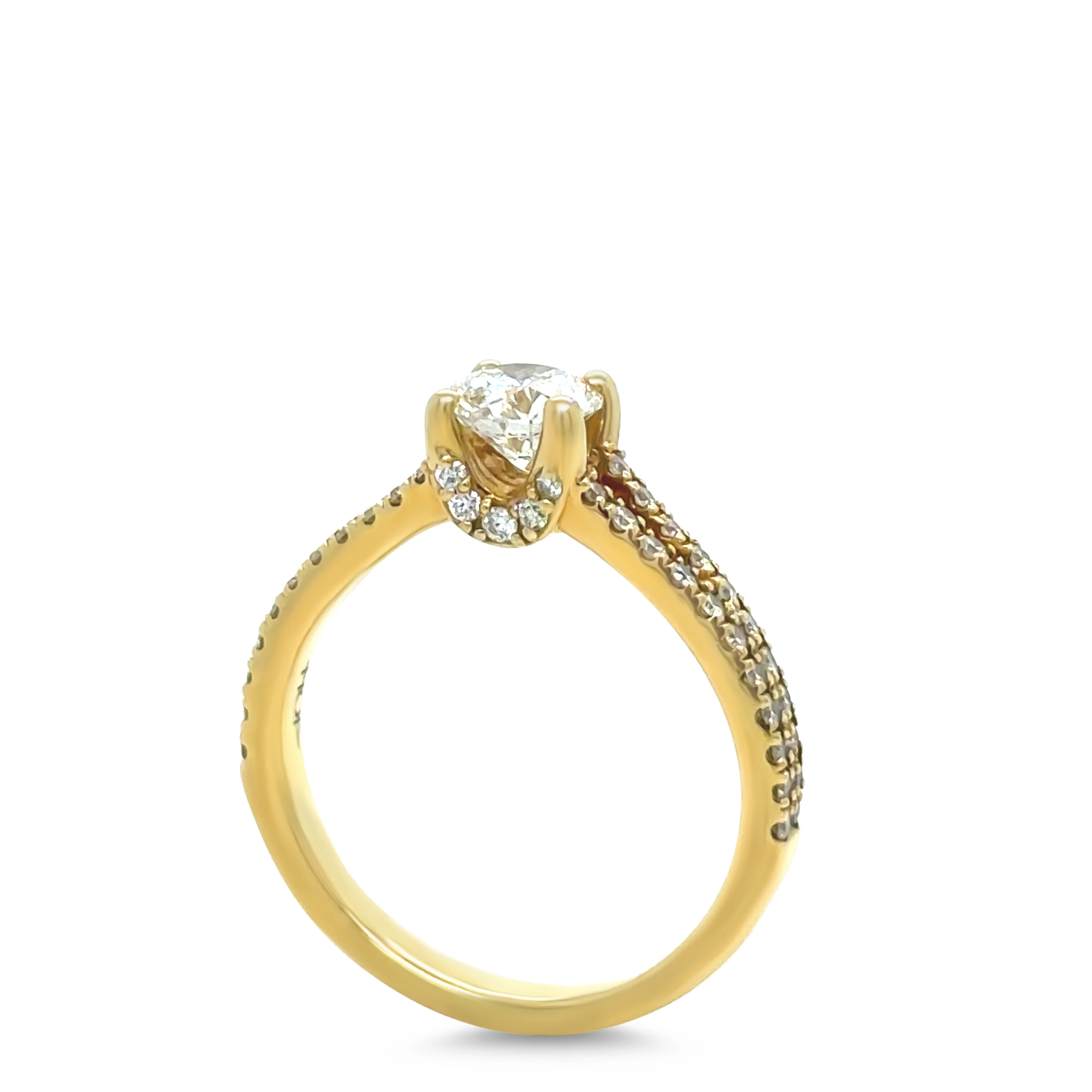 18ct Yellow Gold Round Brilliant Cut Diamond Ring 0.87ct - Image 5