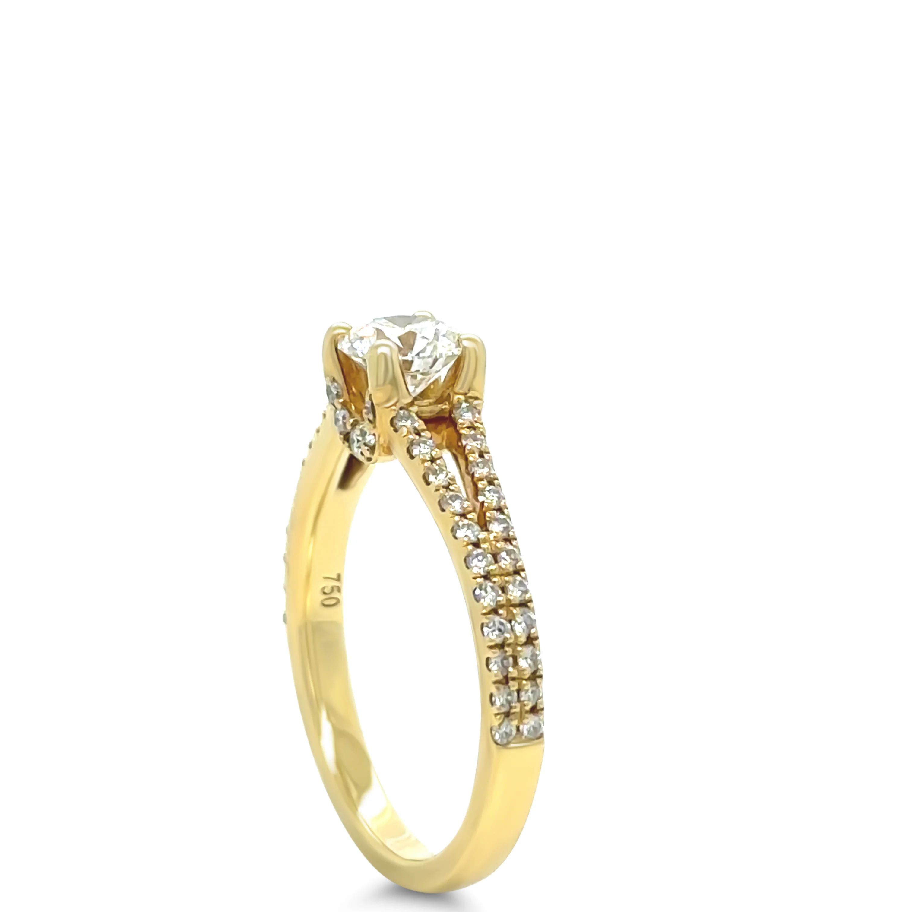 18ct Yellow Gold Round Brilliant Cut Diamond Ring 0.87ct - Image 8