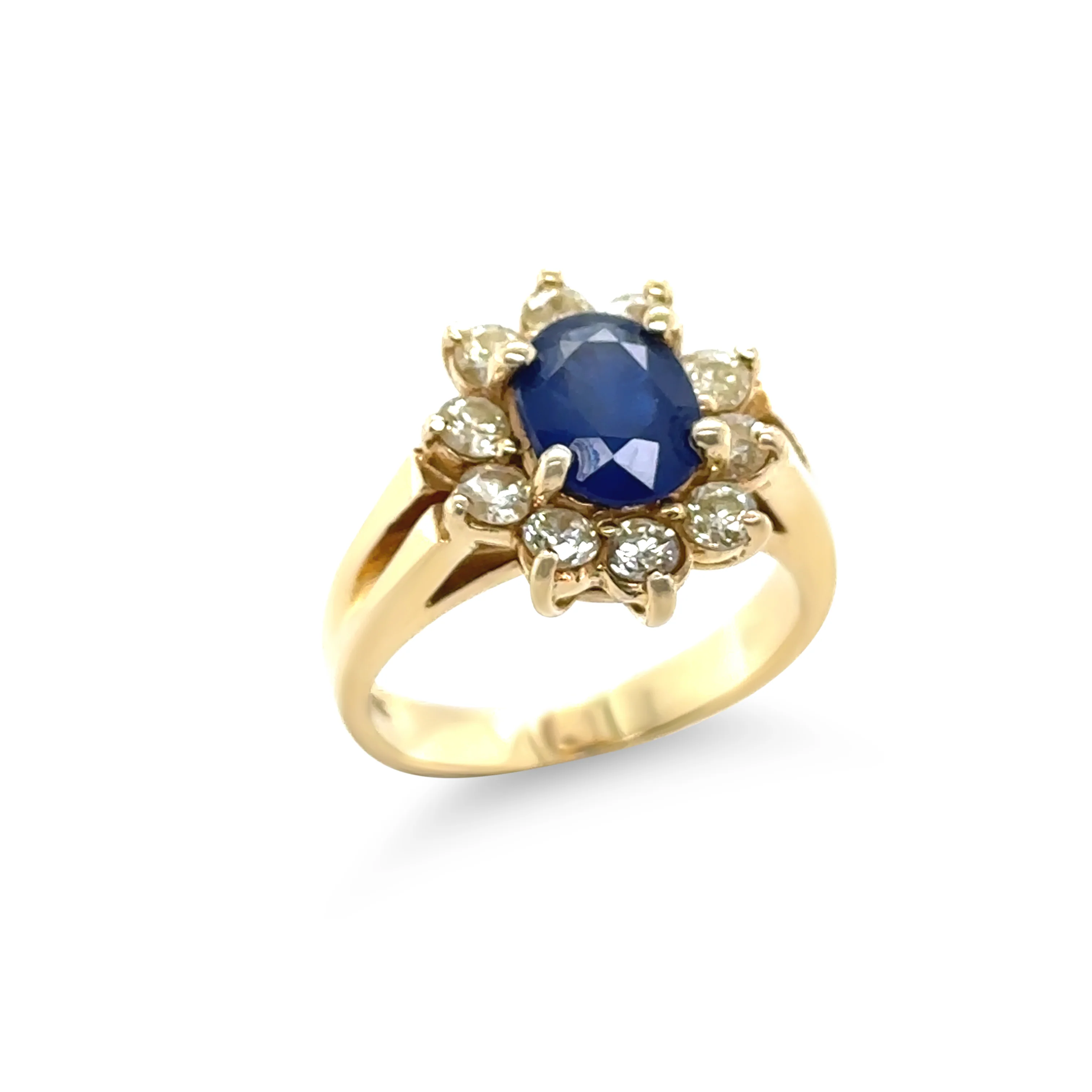 18ct Yellow Gold Sapphire and Diamond Ring 1.80ct 5.7g - Image 8