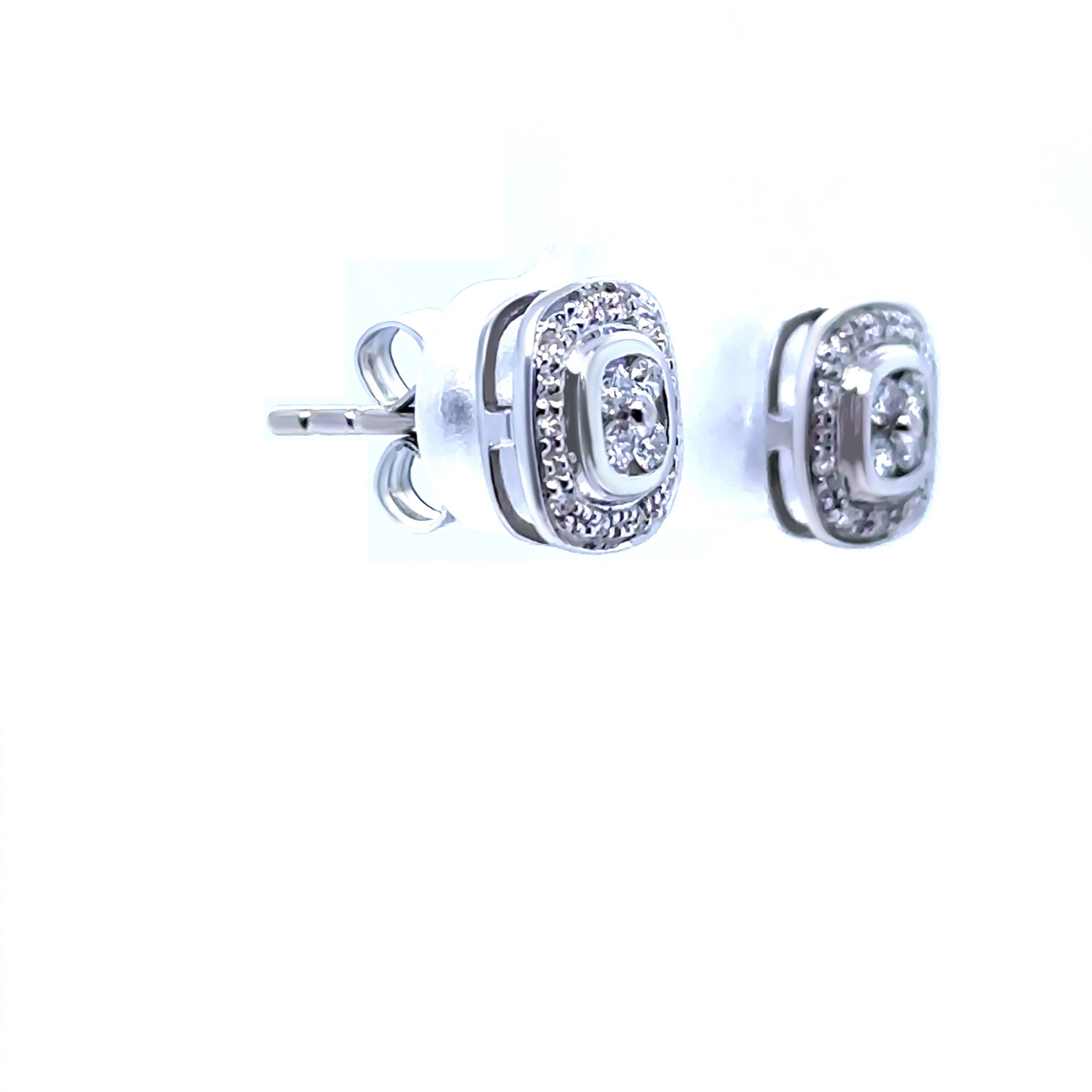9ct White Gold Diamond Earrings 0.26ct 1.3g - Image 3