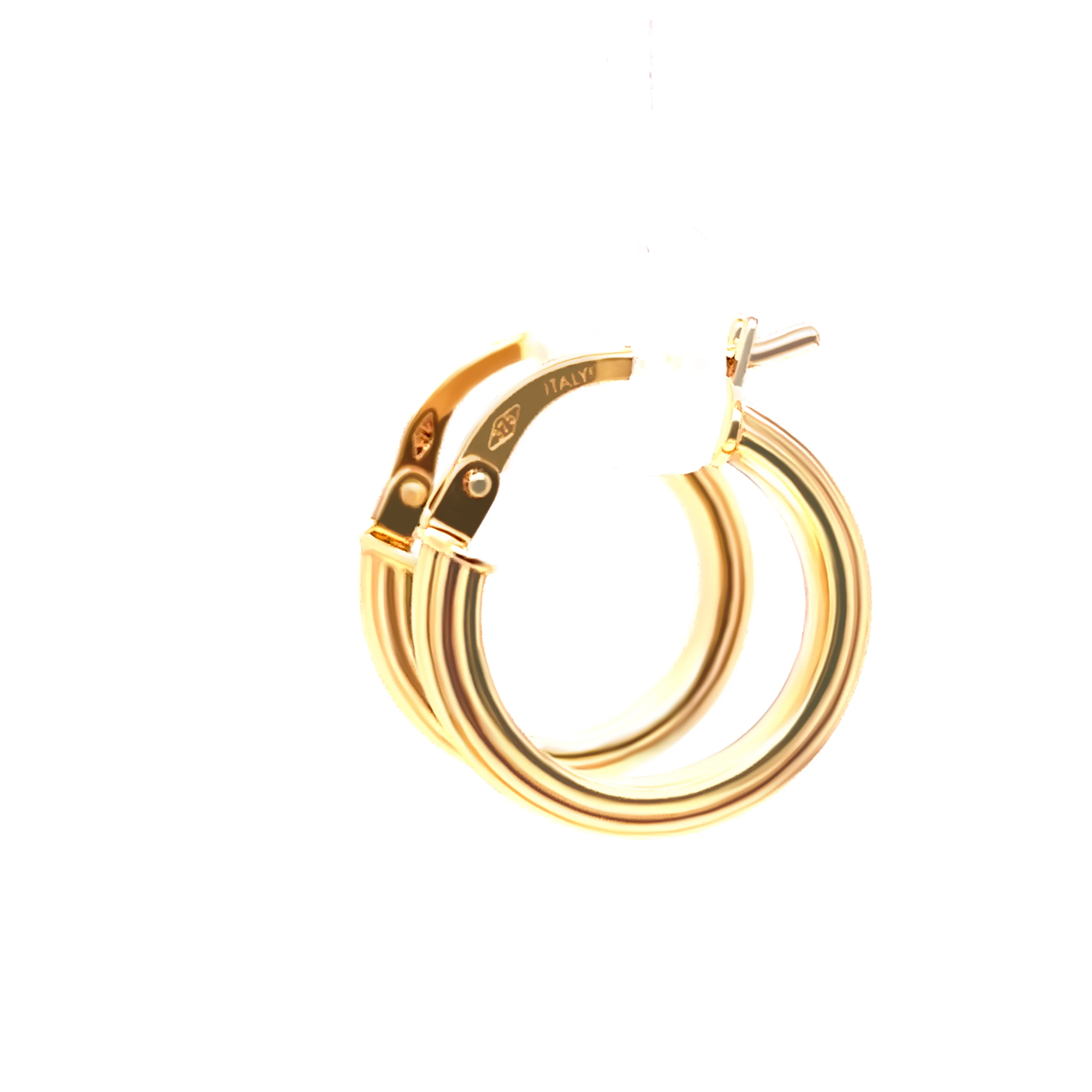9ct Yellow Gold Italian Hoop Earrings 0.9g - Image 4