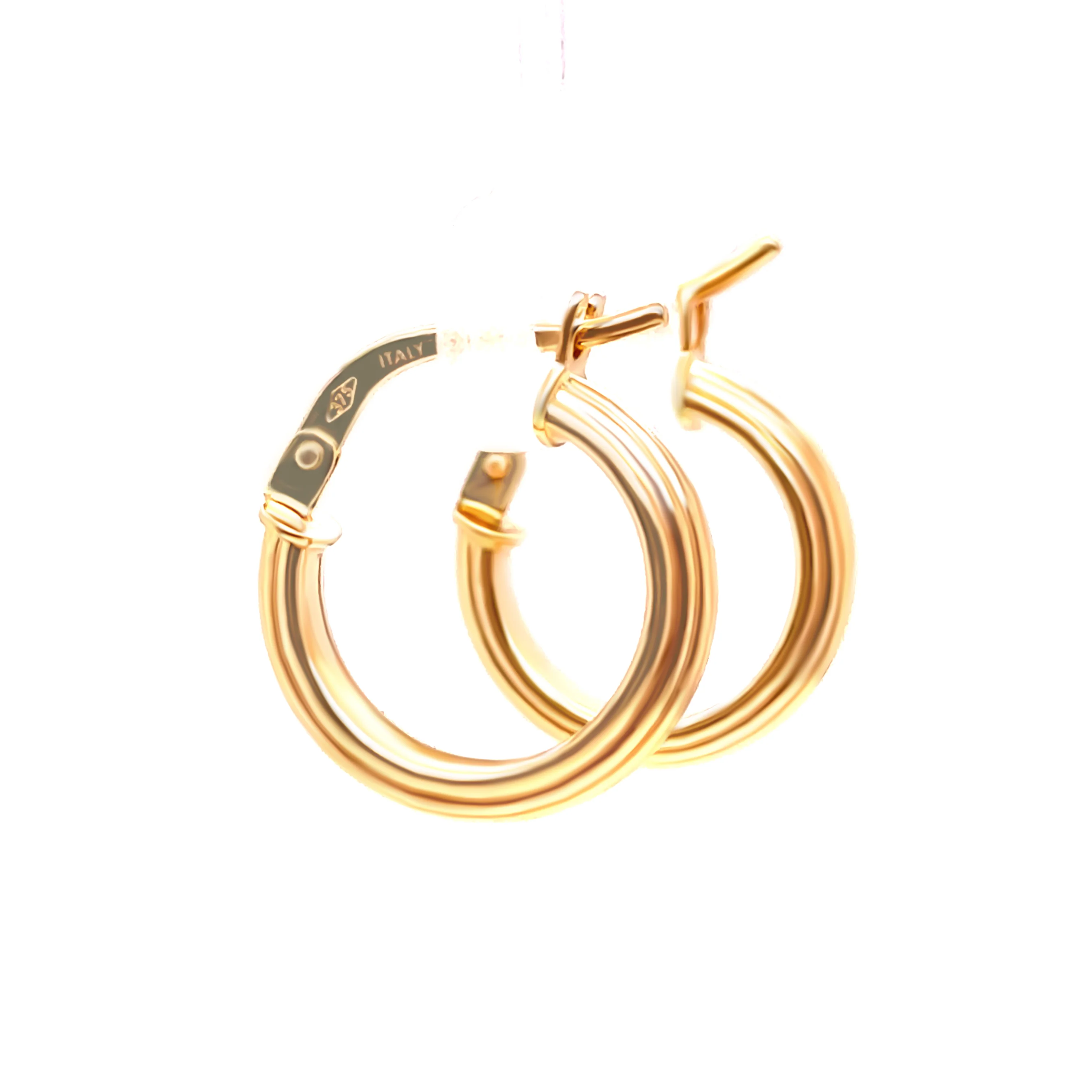9ct Yellow Gold Italian Hoop Earrings 0.9g - Image 5