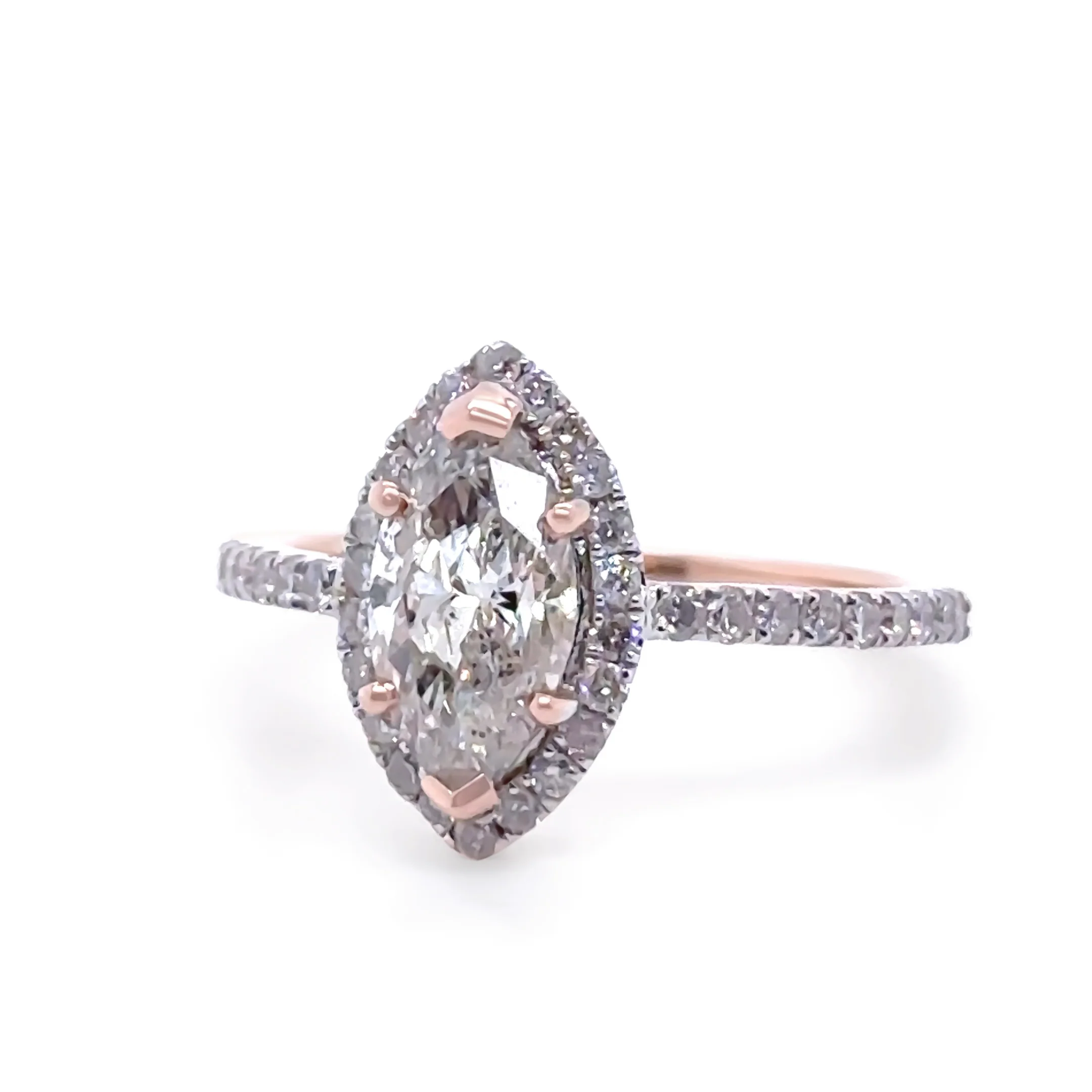 Bespoke 14ct Rose Gold Diamond Engagement Ring 1.48ct - Image 2