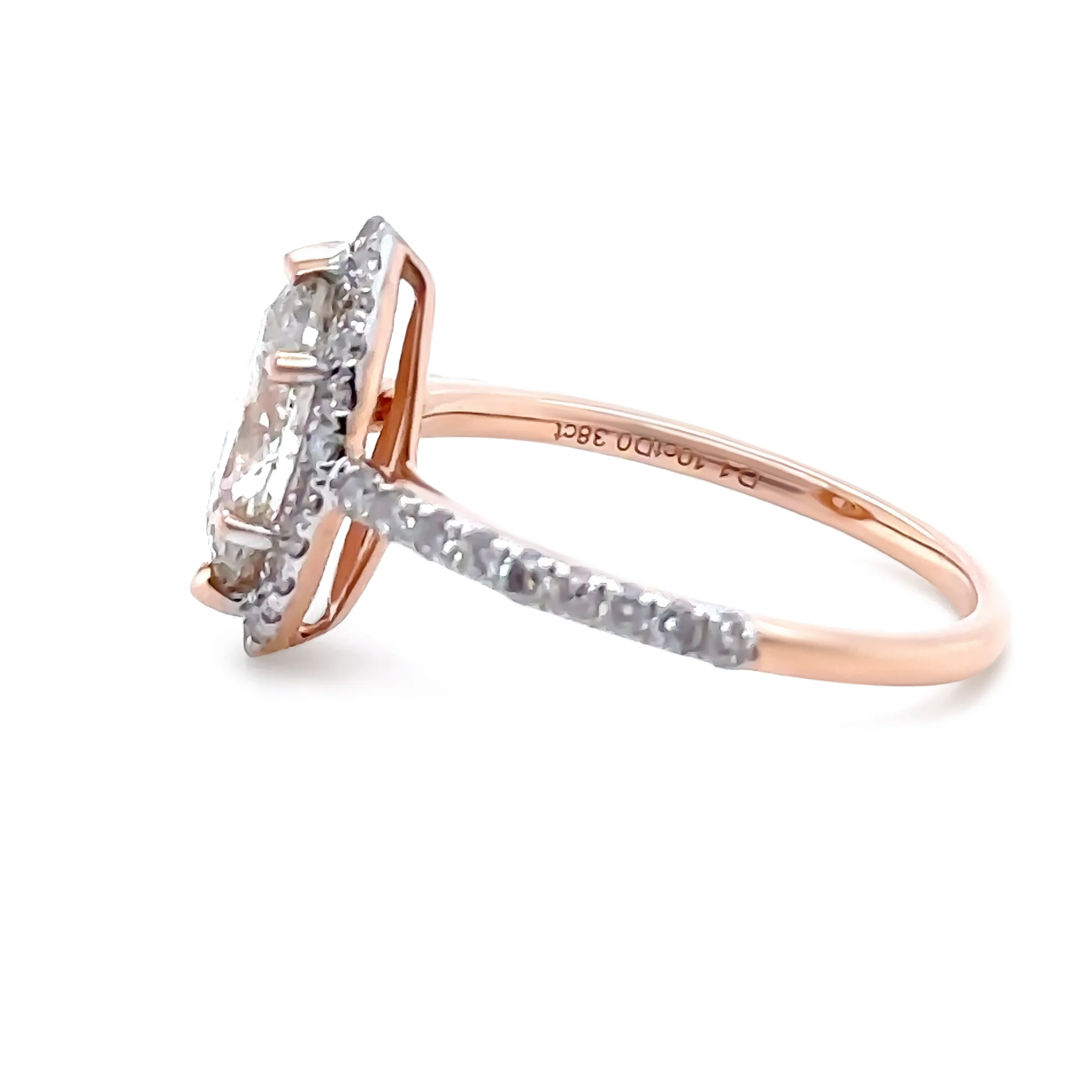 Bespoke 14ct Rose Gold Diamond Engagement Ring 1.48ct - Image 3