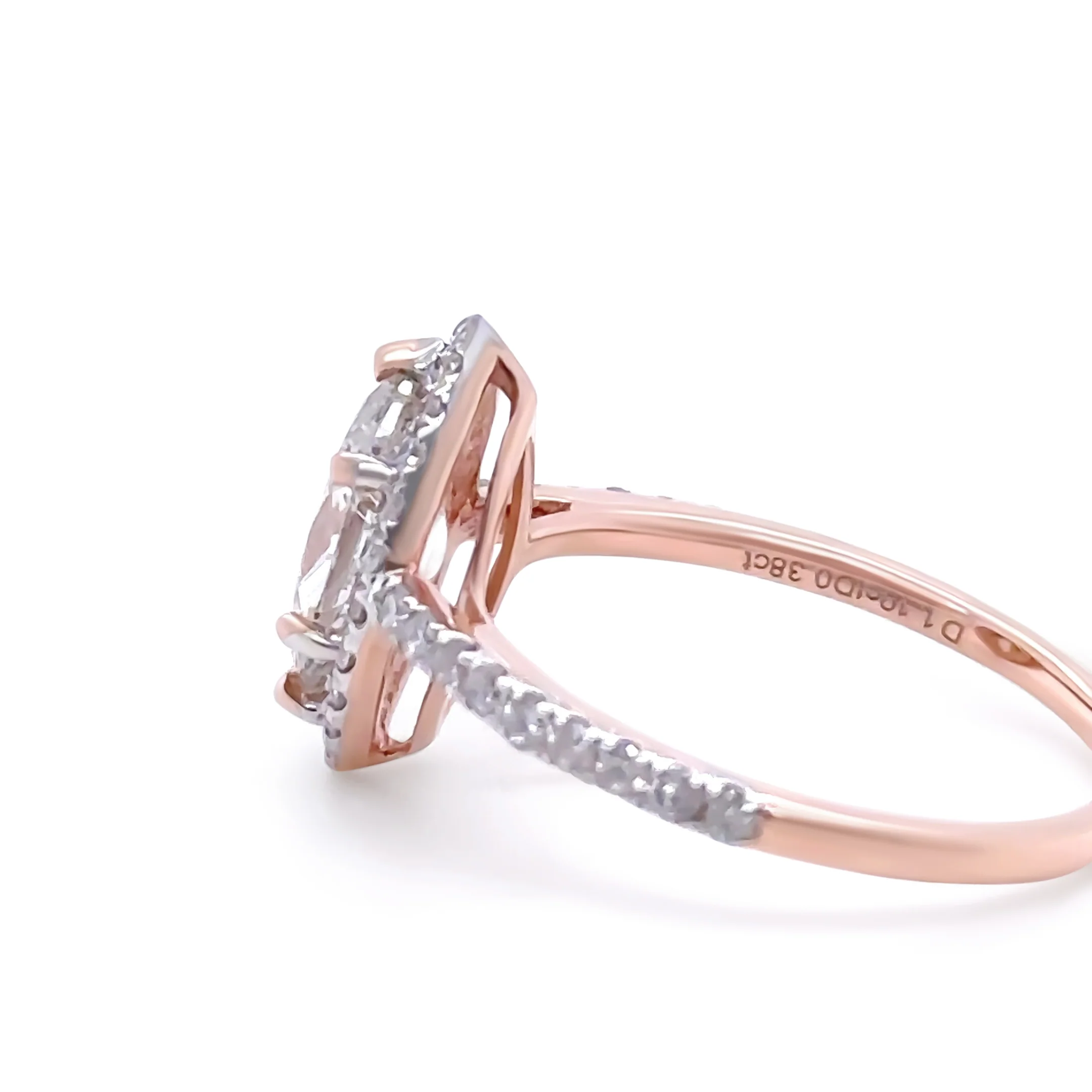 Bespoke 14ct Rose Gold Diamond Engagement Ring 1.48ct - Image 4