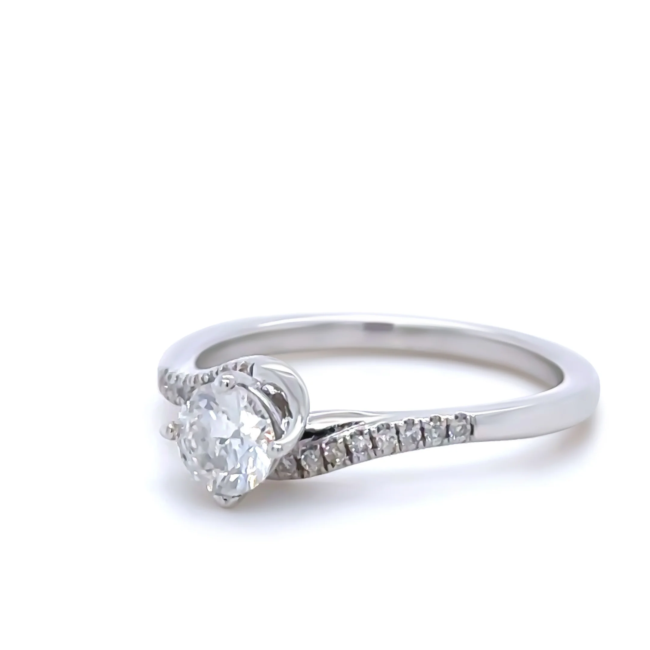 Bespoke 14ct White Gold Diamond Engagement Ring 0.57ct - Image 2