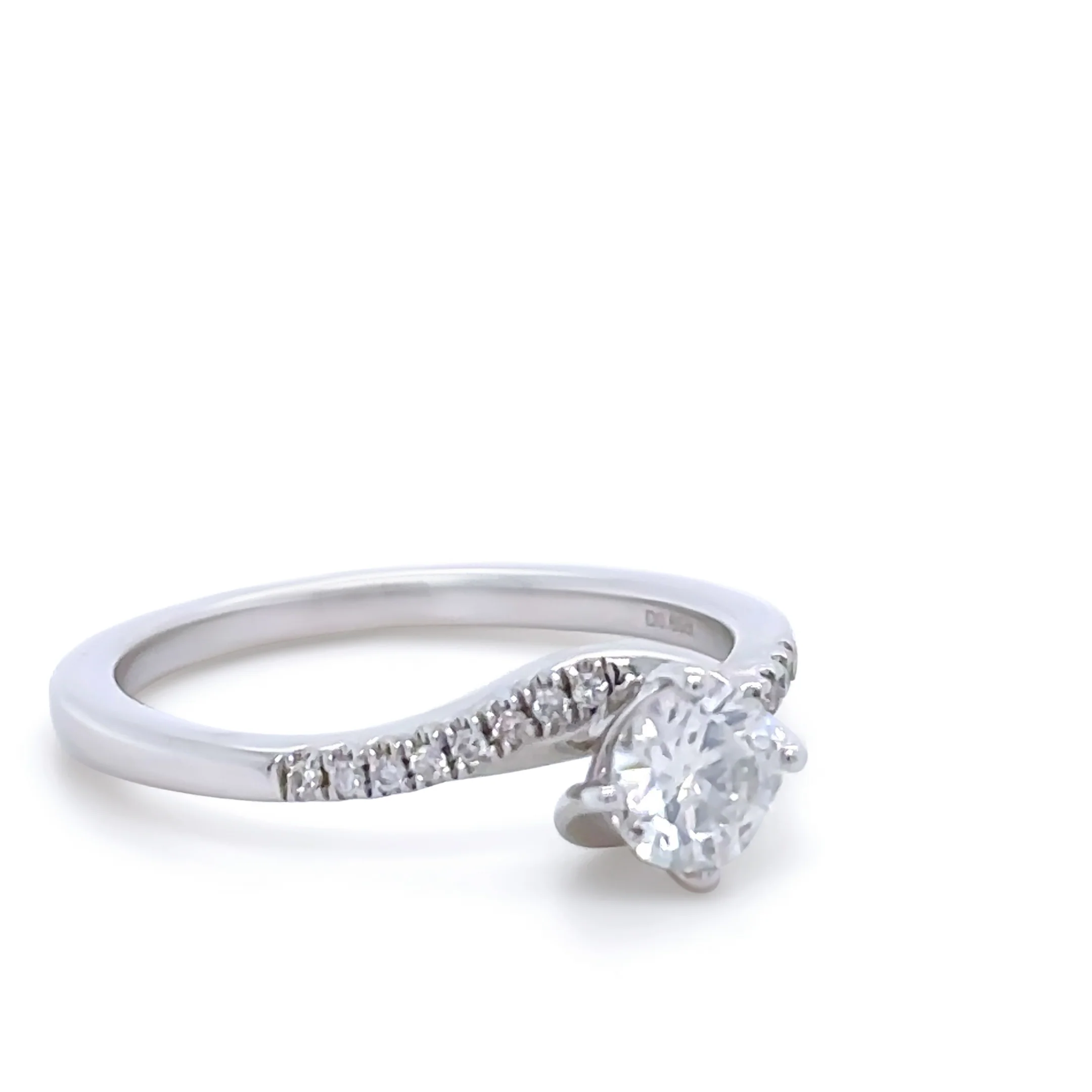 Bespoke 14ct White Gold Diamond Engagement Ring 0.57ct - Image 3