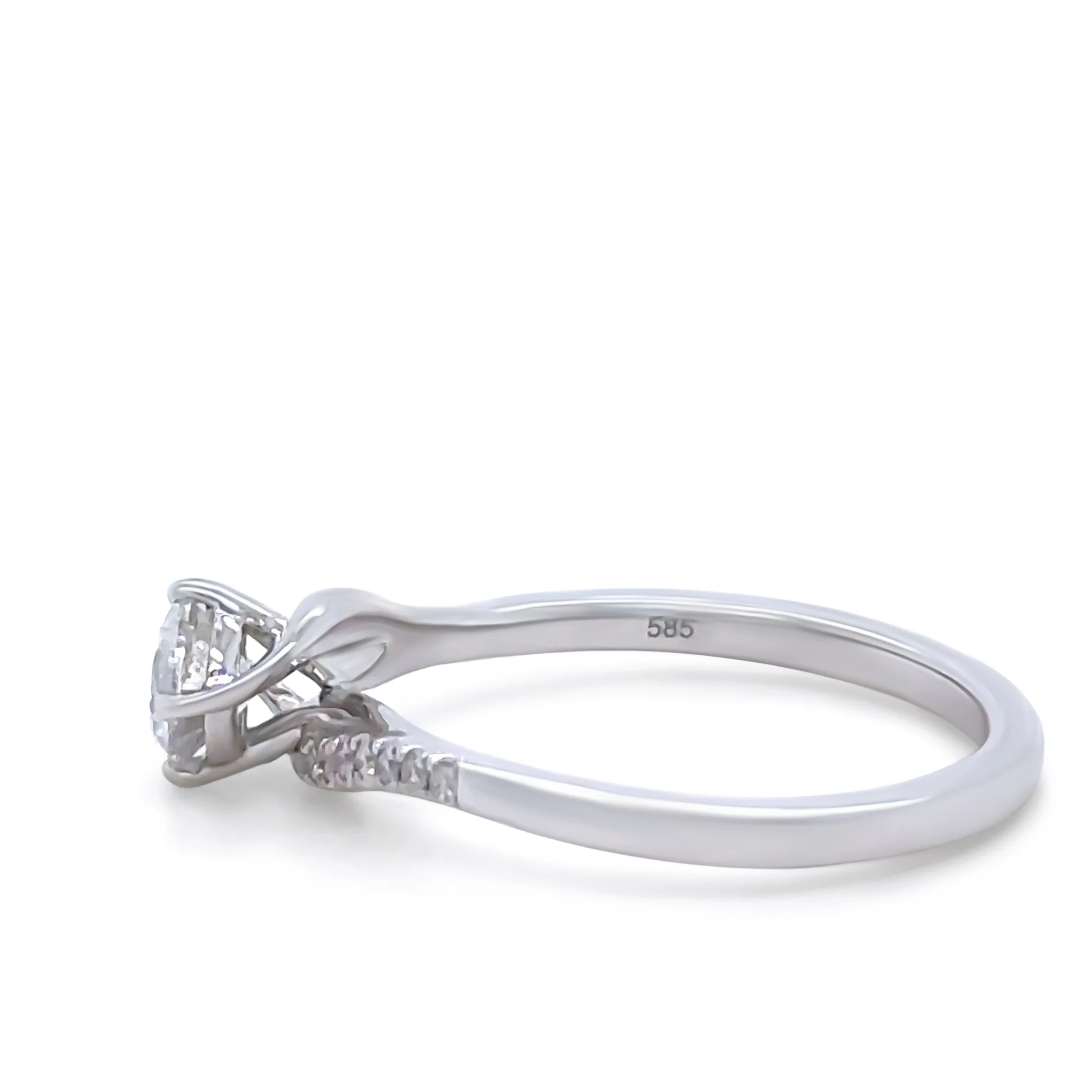 Bespoke 14ct White Gold Diamond Engagement Ring 0.57ct - Image 4