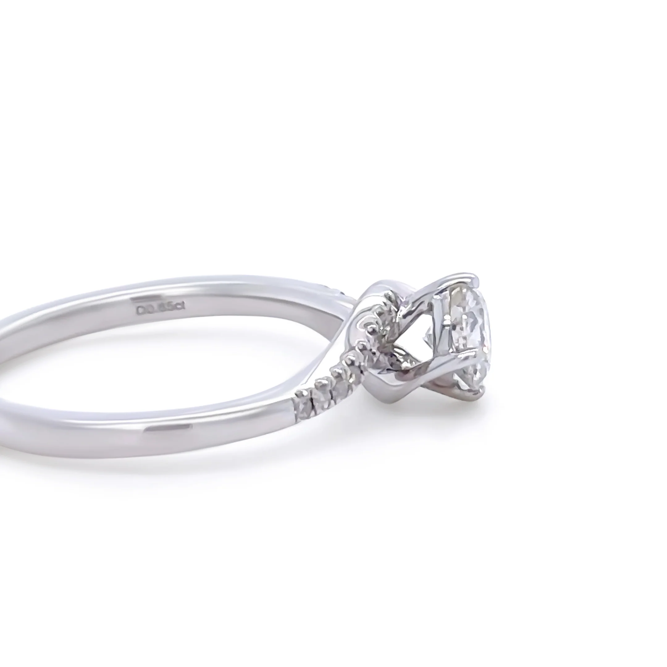 Bespoke 14ct White Gold Diamond Engagement Ring 0.57ct - Image 5