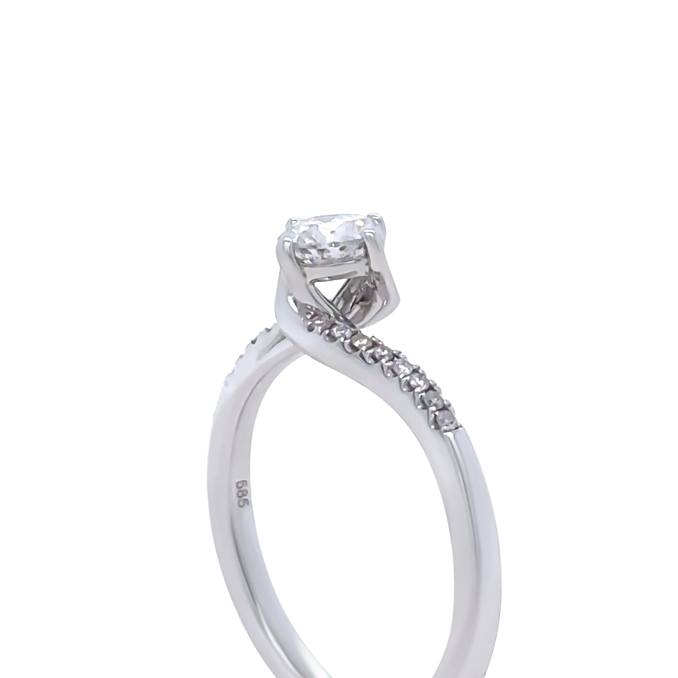 Bespoke 14ct White Gold Diamond Engagement Ring 0.57ct - Image 6