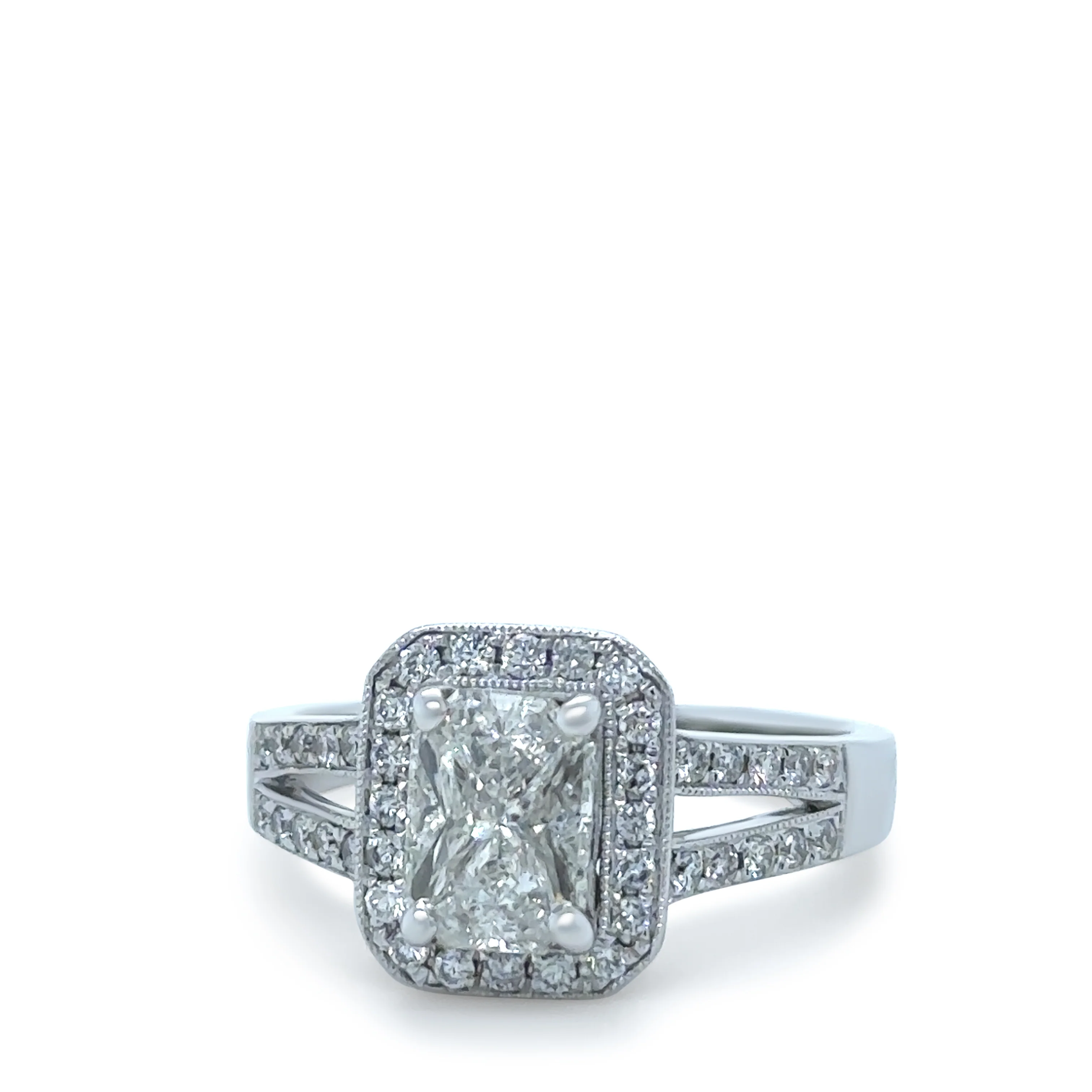 Bespoke 14ct White Gold Diamond Ring 1.48ct - Image 2