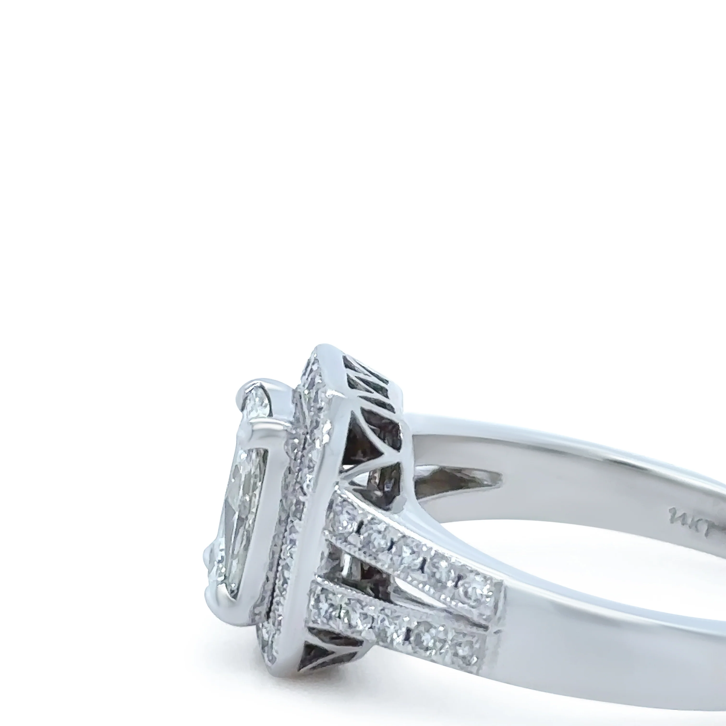 Bespoke 14ct White Gold Diamond Ring 1.48ct - Image 4