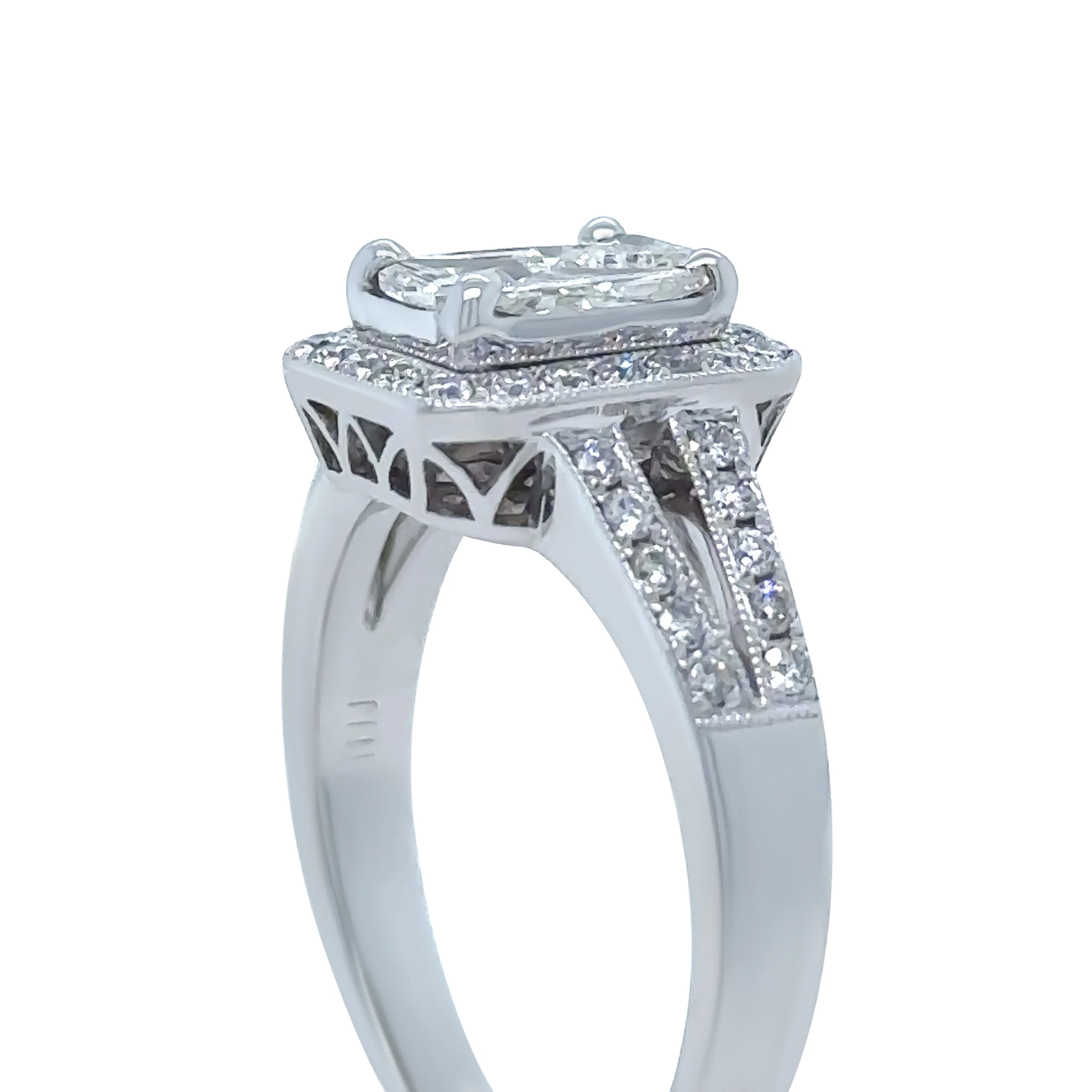 Bespoke 14ct White Gold Diamond Ring 1.48ct - Image 7