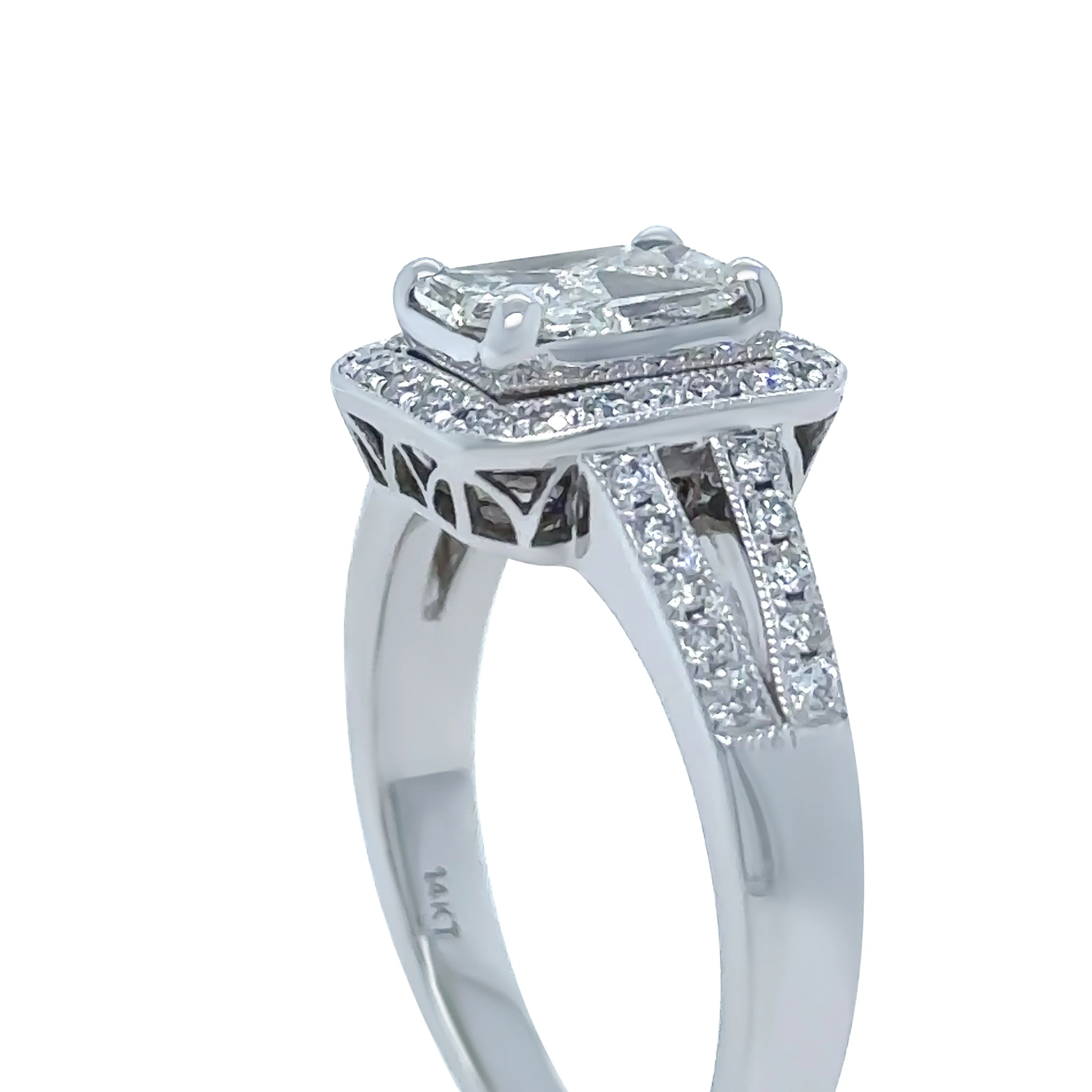 Bespoke 14ct White Gold Diamond Ring 1.48ct - Image 8