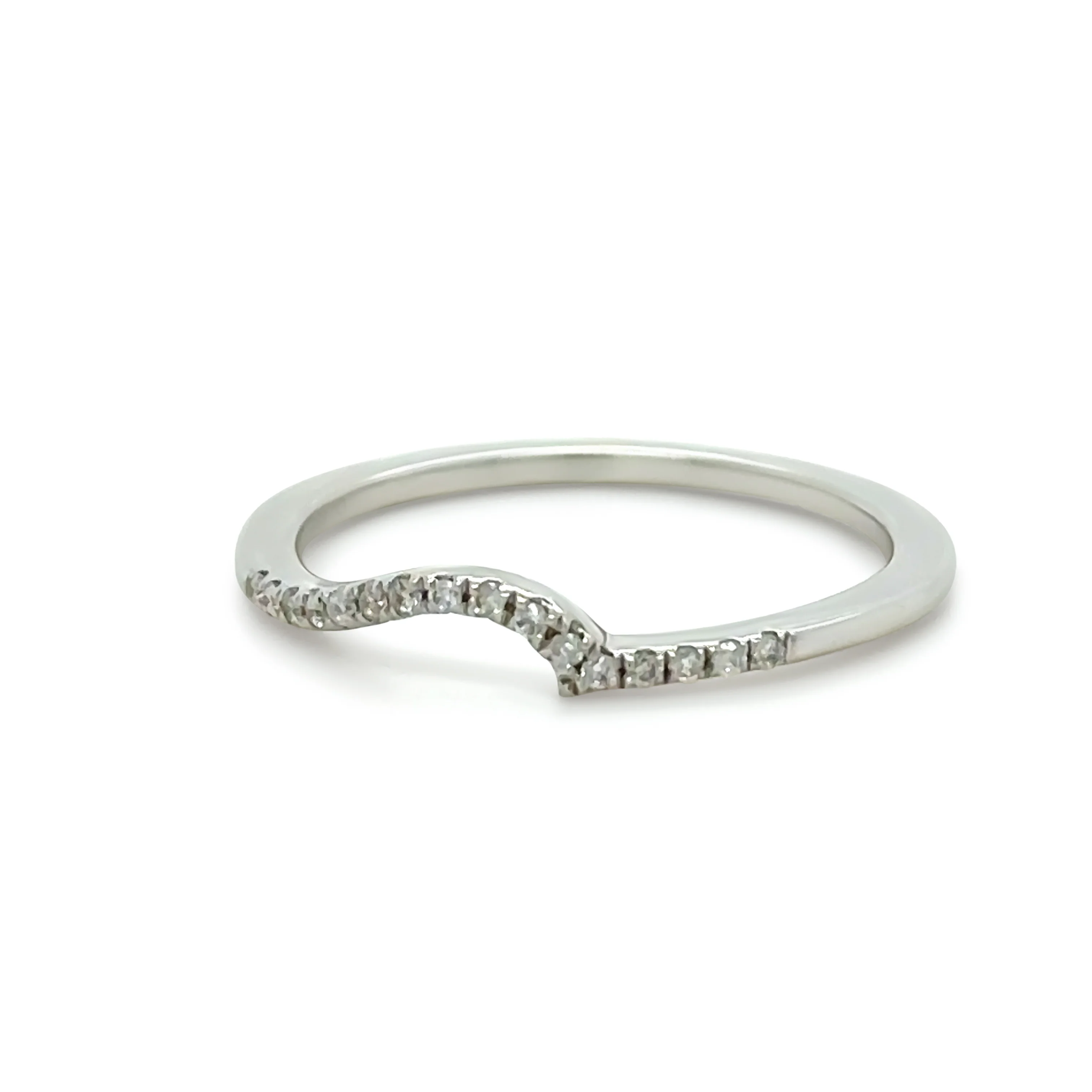 Bespoke 14ct White Gold Diamond Wedding Band 0.08ct - Image 4