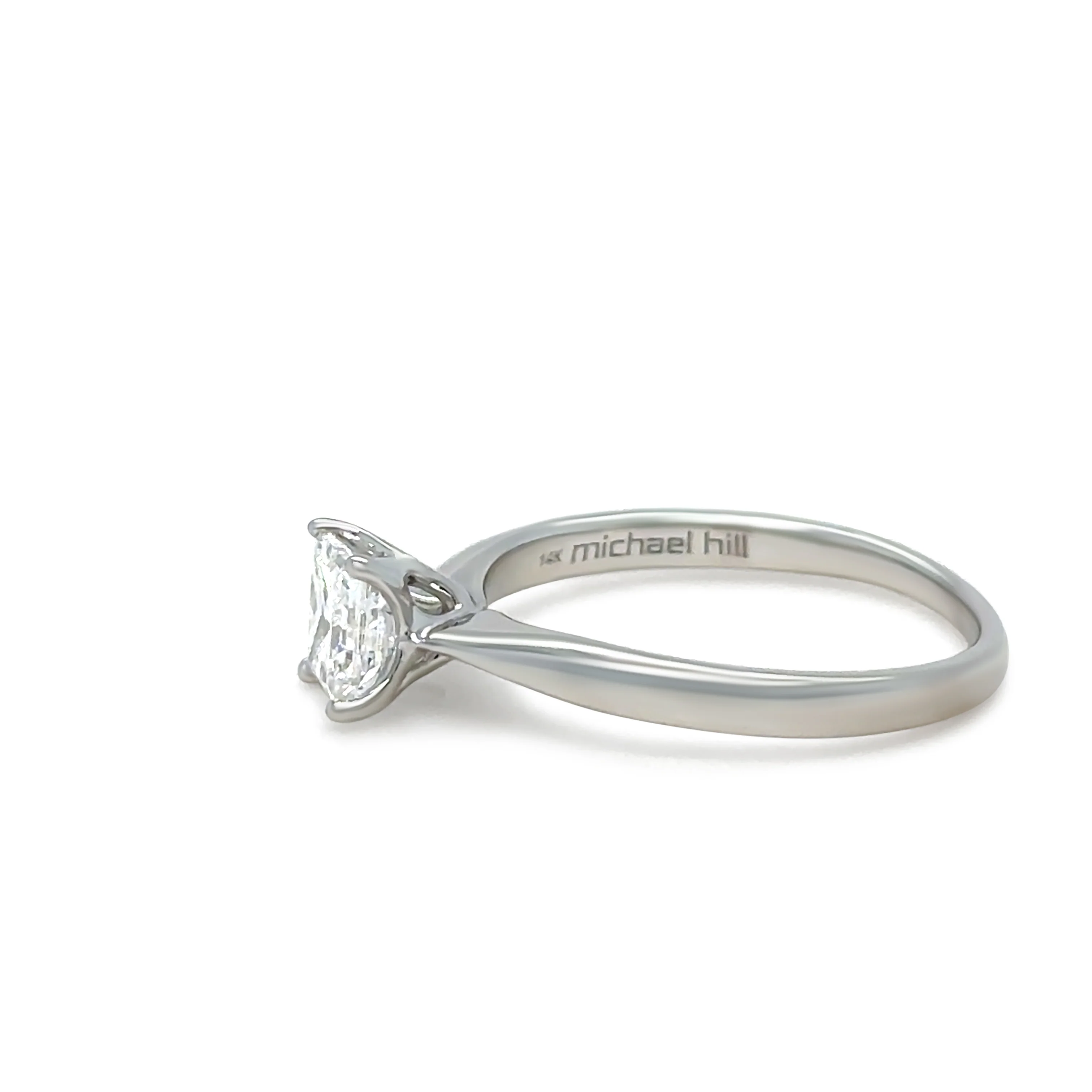 Bespoke 14ct White Gold Princess Cut Diamond Ring 0.70ct - Image 4
