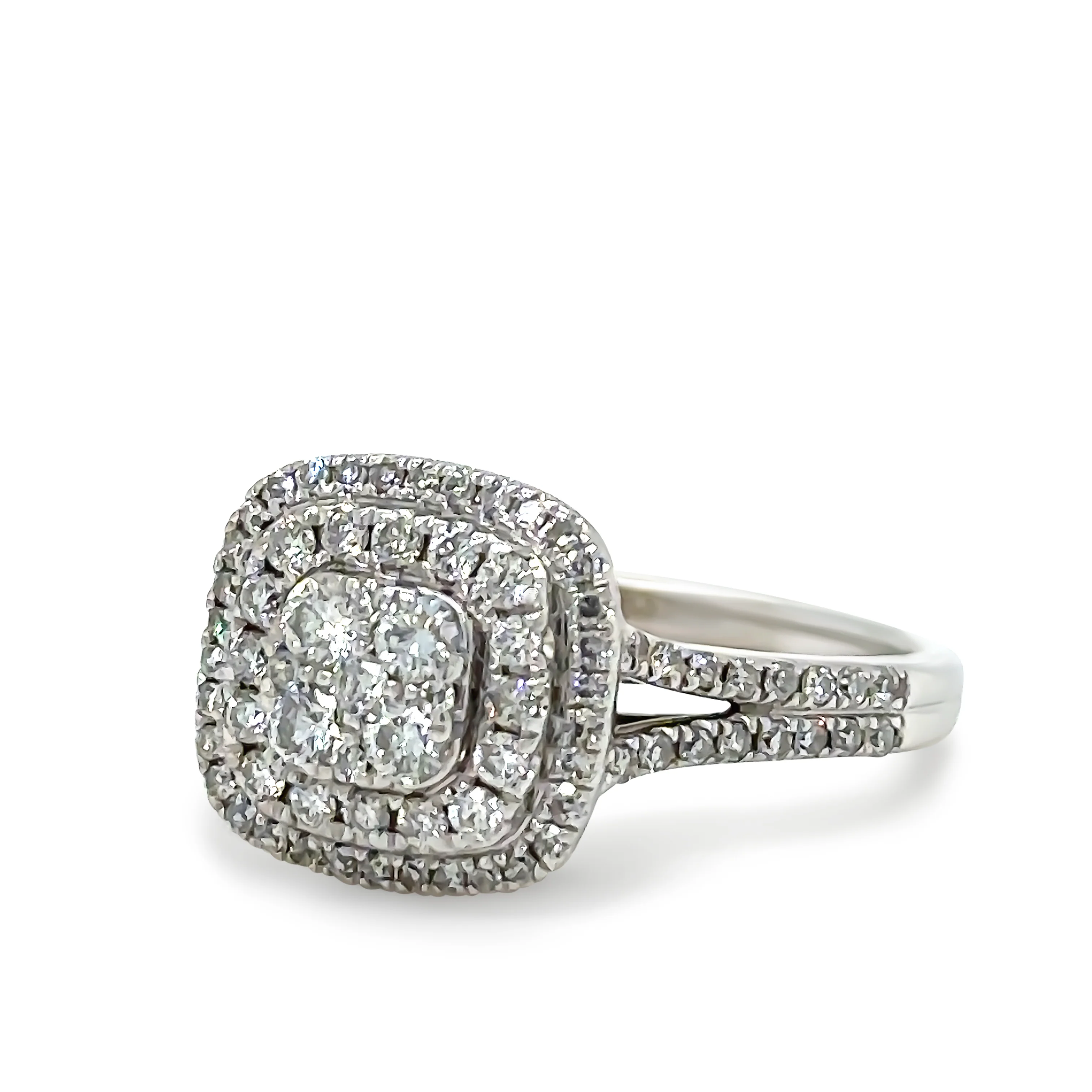 Bespoke 14ct White Gold Three Piece Diamond Bridal Ring Set 1.10ct - Image 4