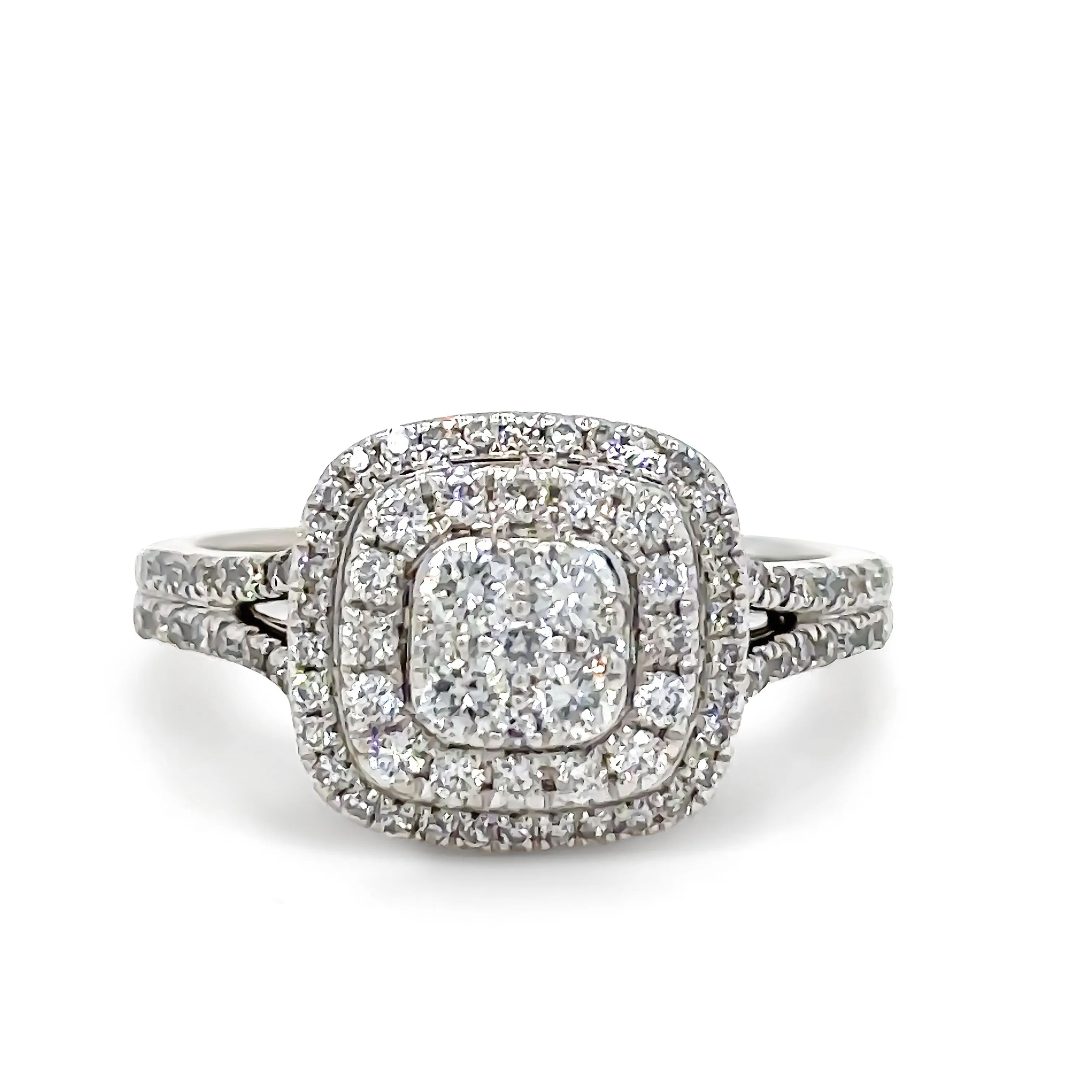 Bespoke 14ct White Gold Three Piece Diamond Bridal Ring Set 1.10ct - Image 5