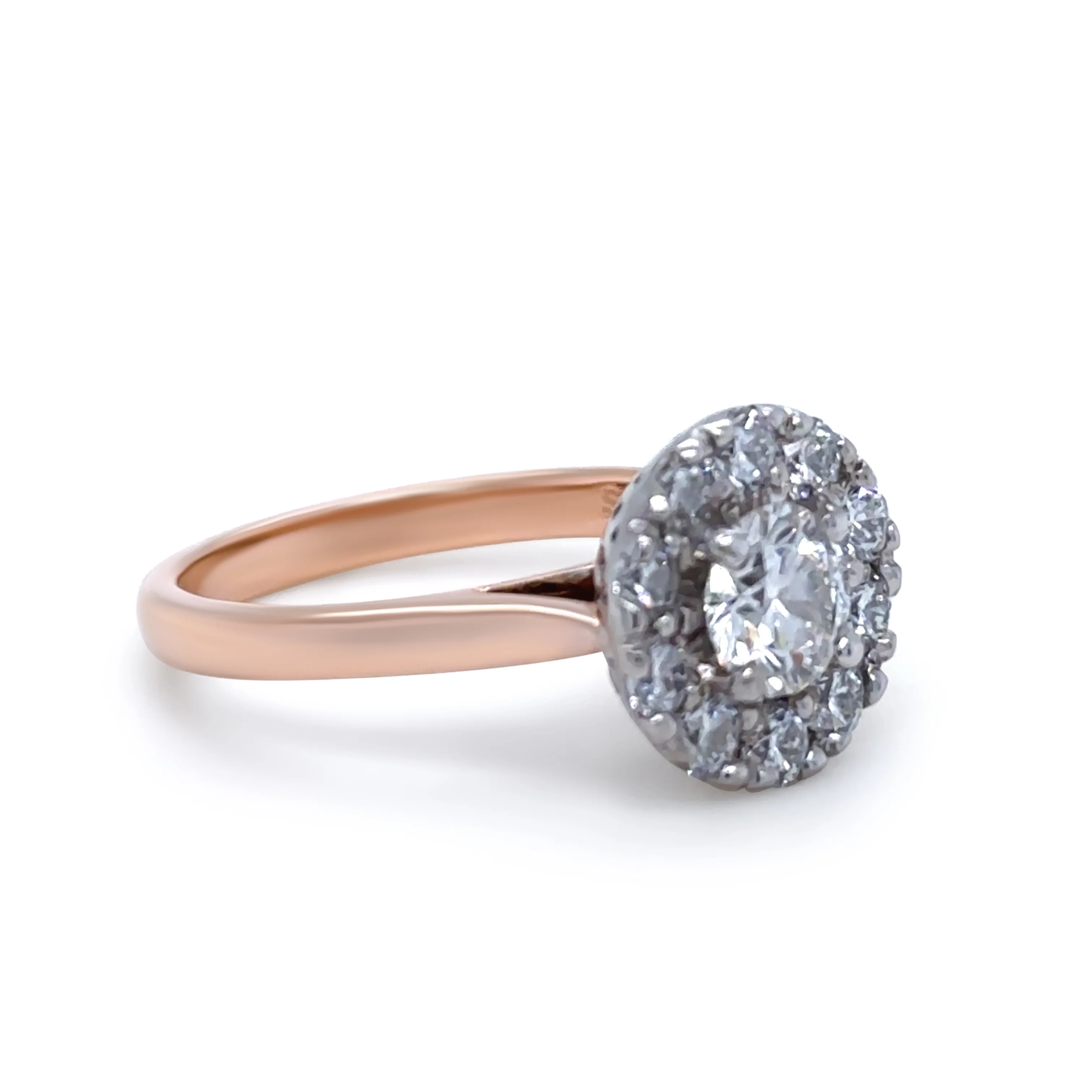 Bespoke 18ct Rose Gold Diamond Cluster Engagement Ring 1.45ct - Image 2