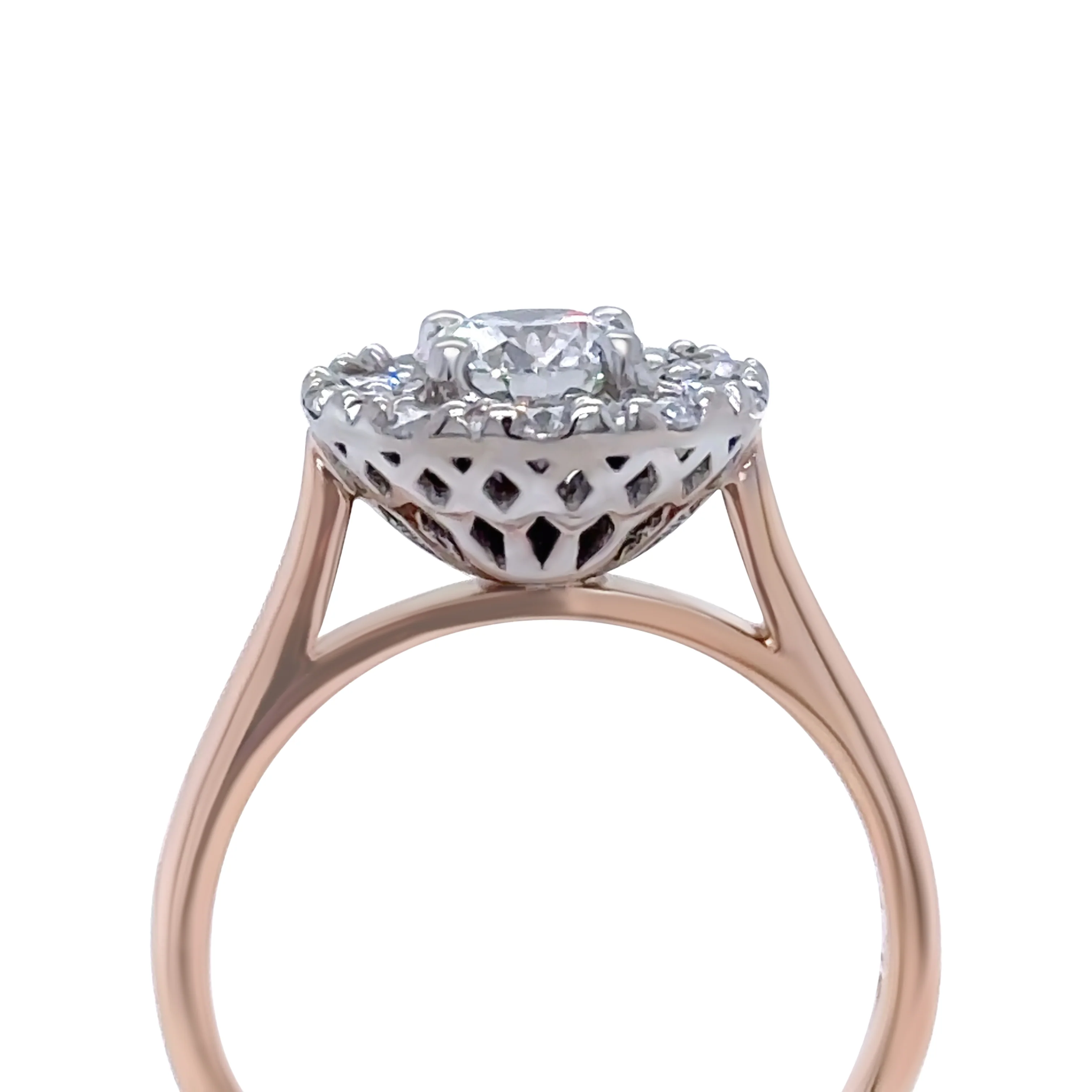 Bespoke 18ct Rose Gold Diamond Cluster Engagement Ring 1.45ct - Image 4