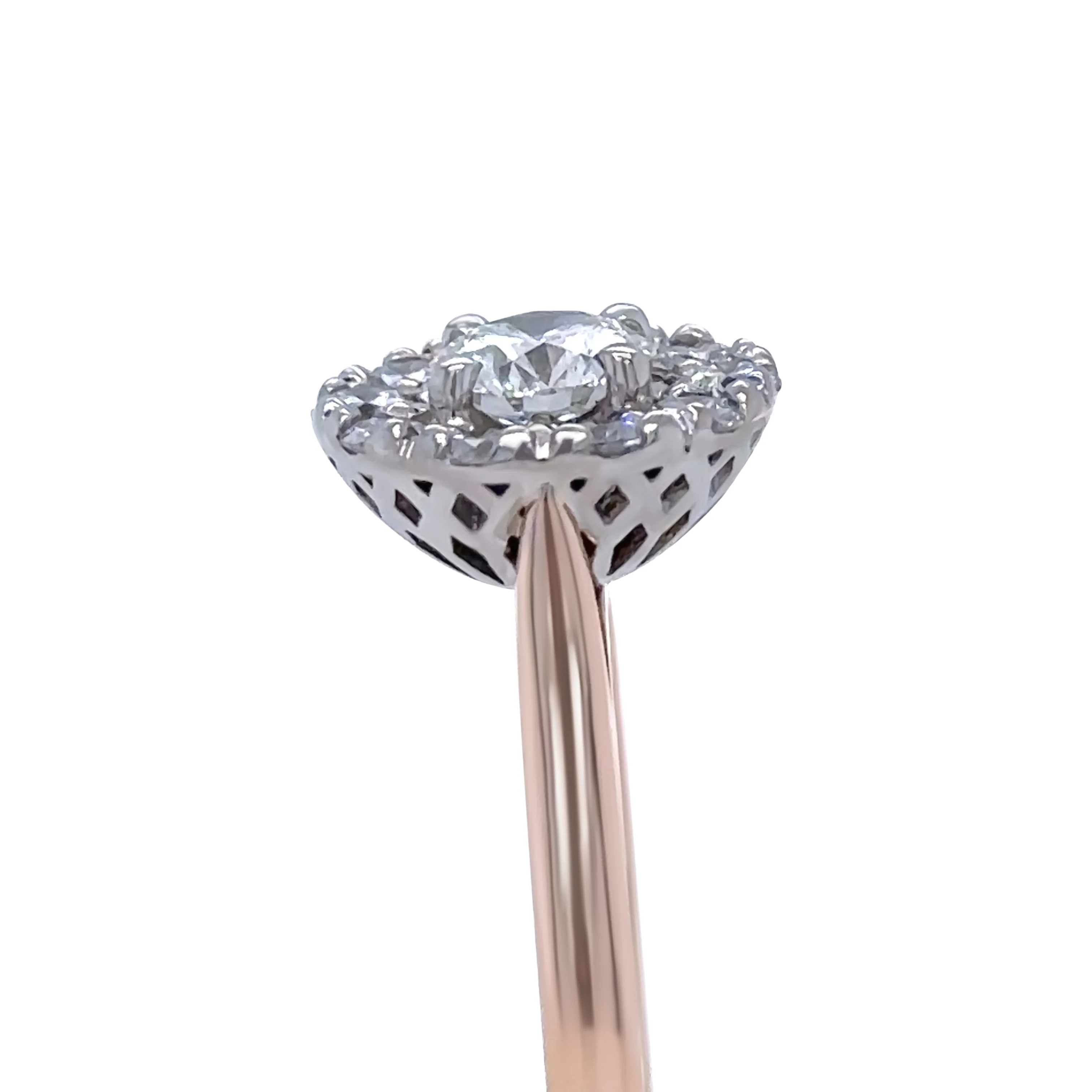 Bespoke 18ct Rose Gold Diamond Cluster Engagement Ring 1.45ct - Image 5
