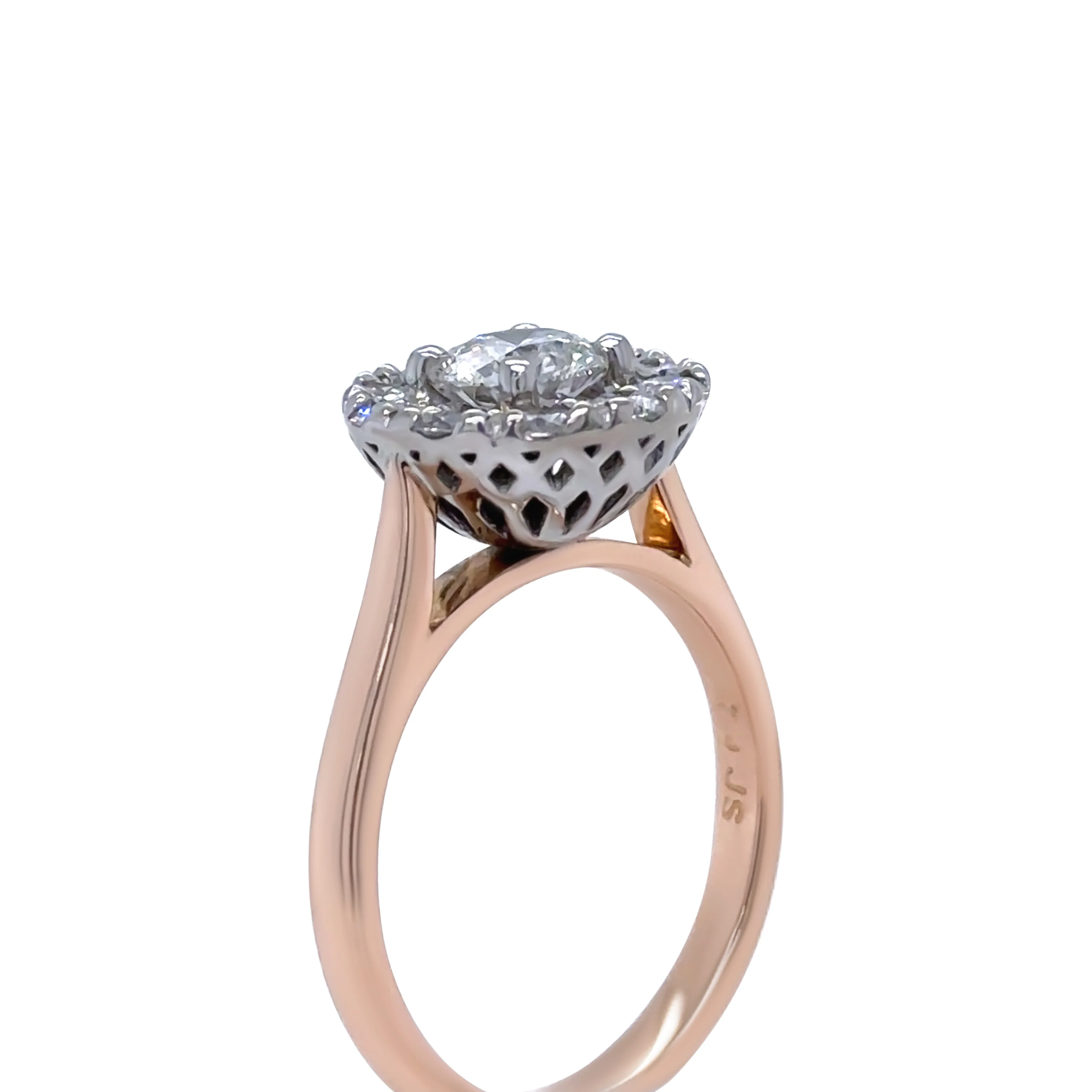 Bespoke 18ct Rose Gold Diamond Cluster Engagement Ring 1.45ct - Image 6