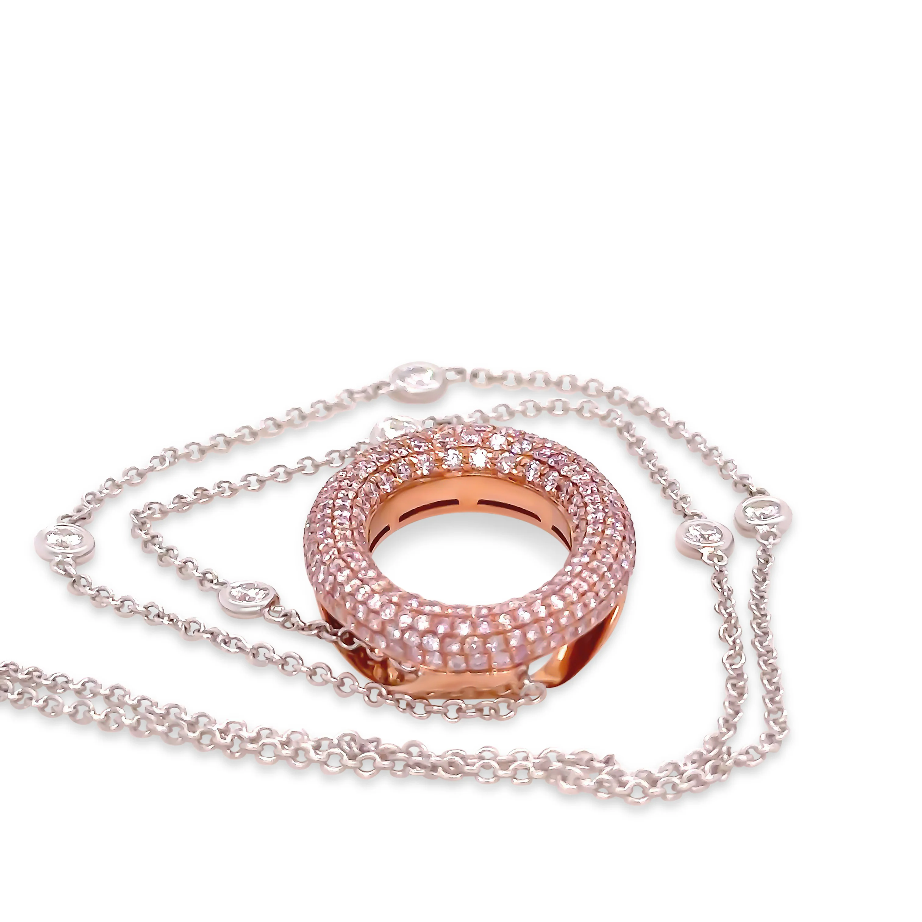 Pink argyle diamonds 18ct Rose & White Gold Diamond O Pendant 1.53ct - Image 7