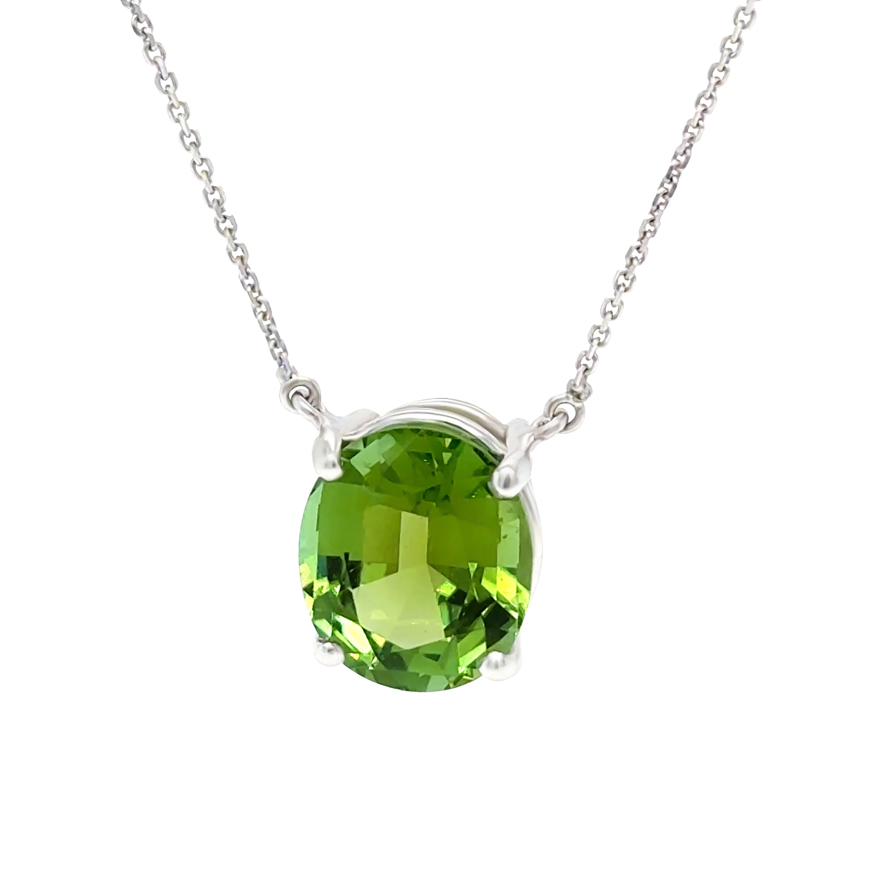 Bespoke 18ct White Gold Cushion Cut Oval Tourmaline Pendant 4.26ct - Image 2