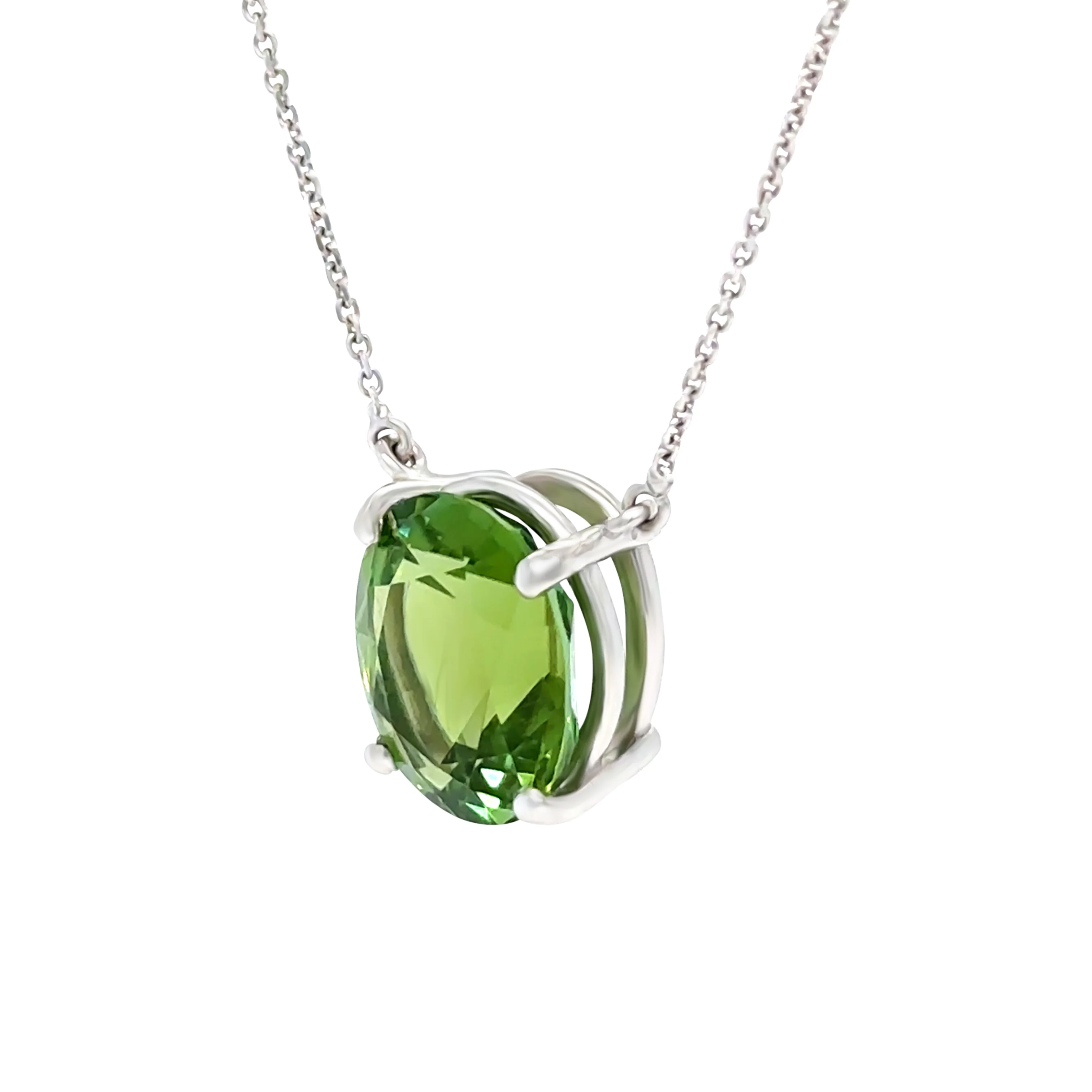 Bespoke 18ct White Gold Cushion Cut Oval Tourmaline Pendant 4.26ct - Image 3