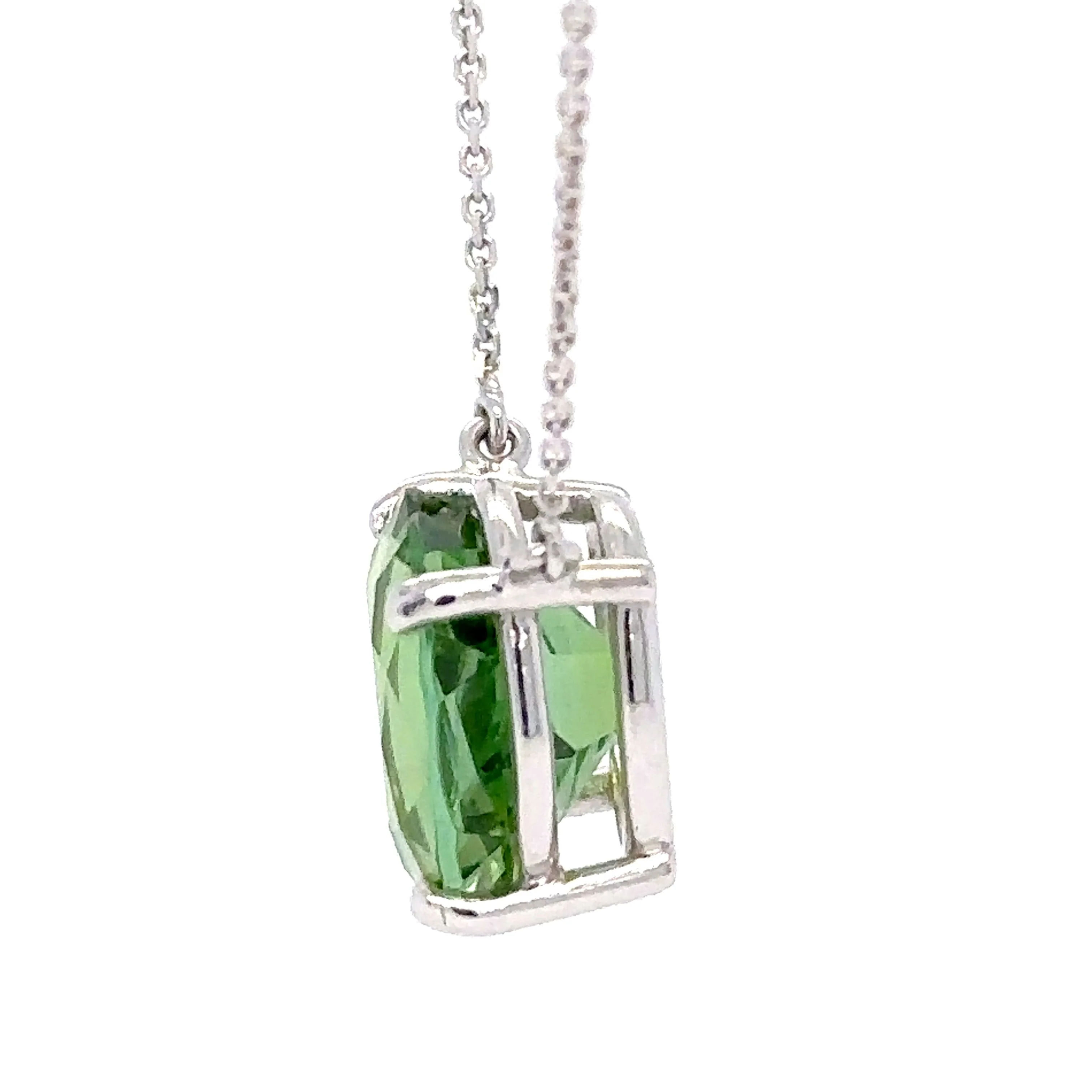 Bespoke 18ct White Gold Cushion Cut Oval Tourmaline Pendant 4.26ct - Image 4