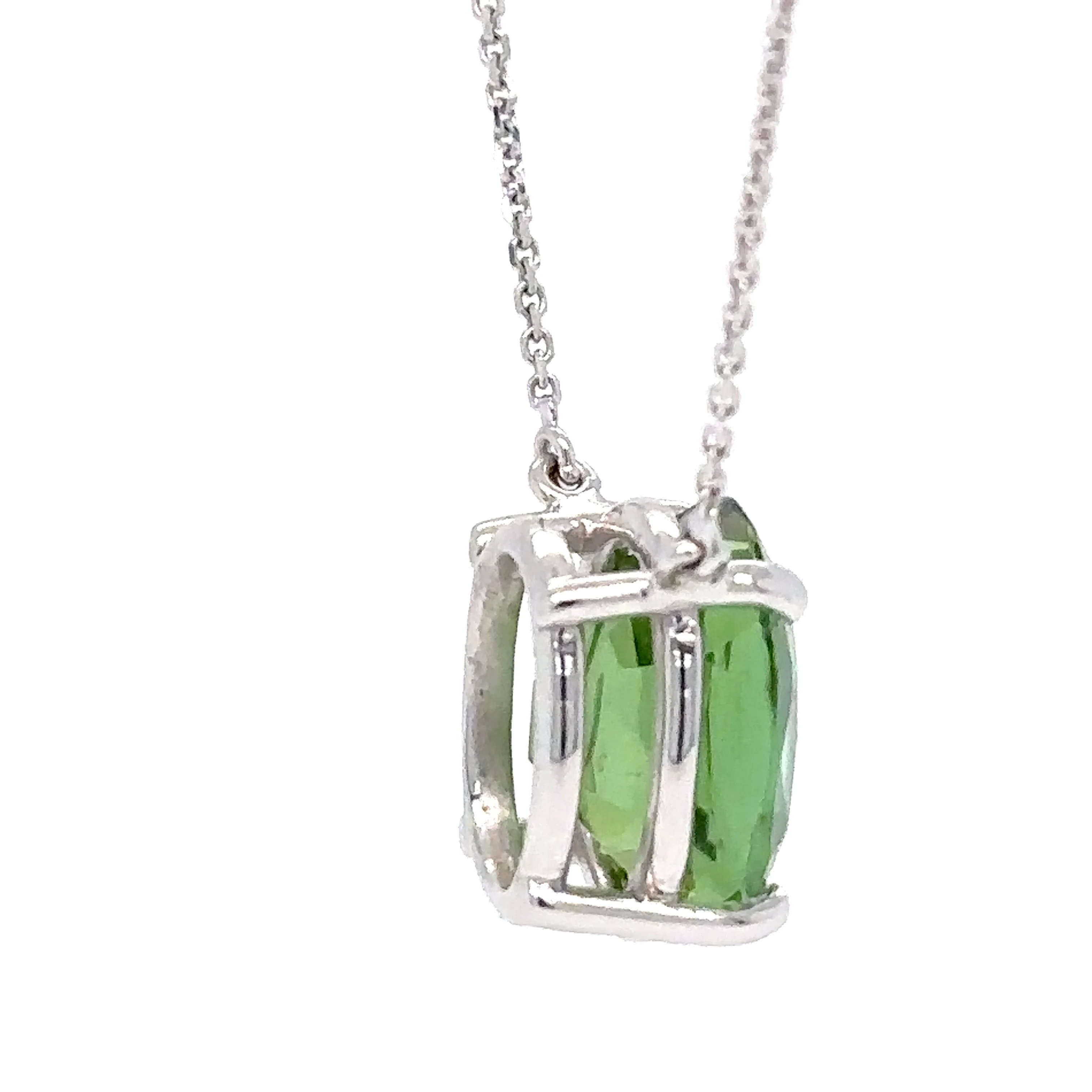 Bespoke 18ct White Gold Cushion Cut Oval Tourmaline Pendant 4.26ct - Image 6