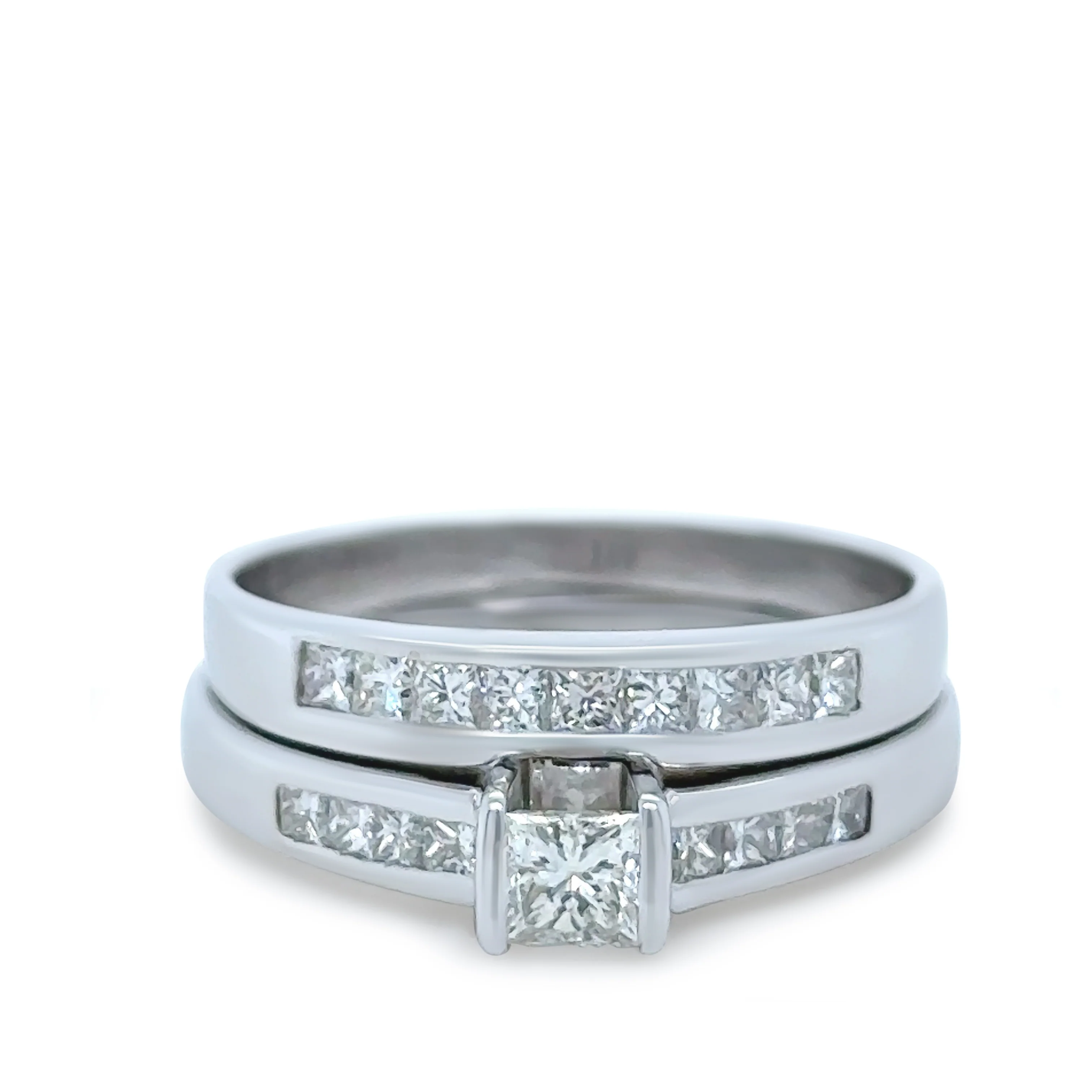 Bespoke 18ct White Gold Diamond Engagement Ring Set 0.76ct - Image 2
