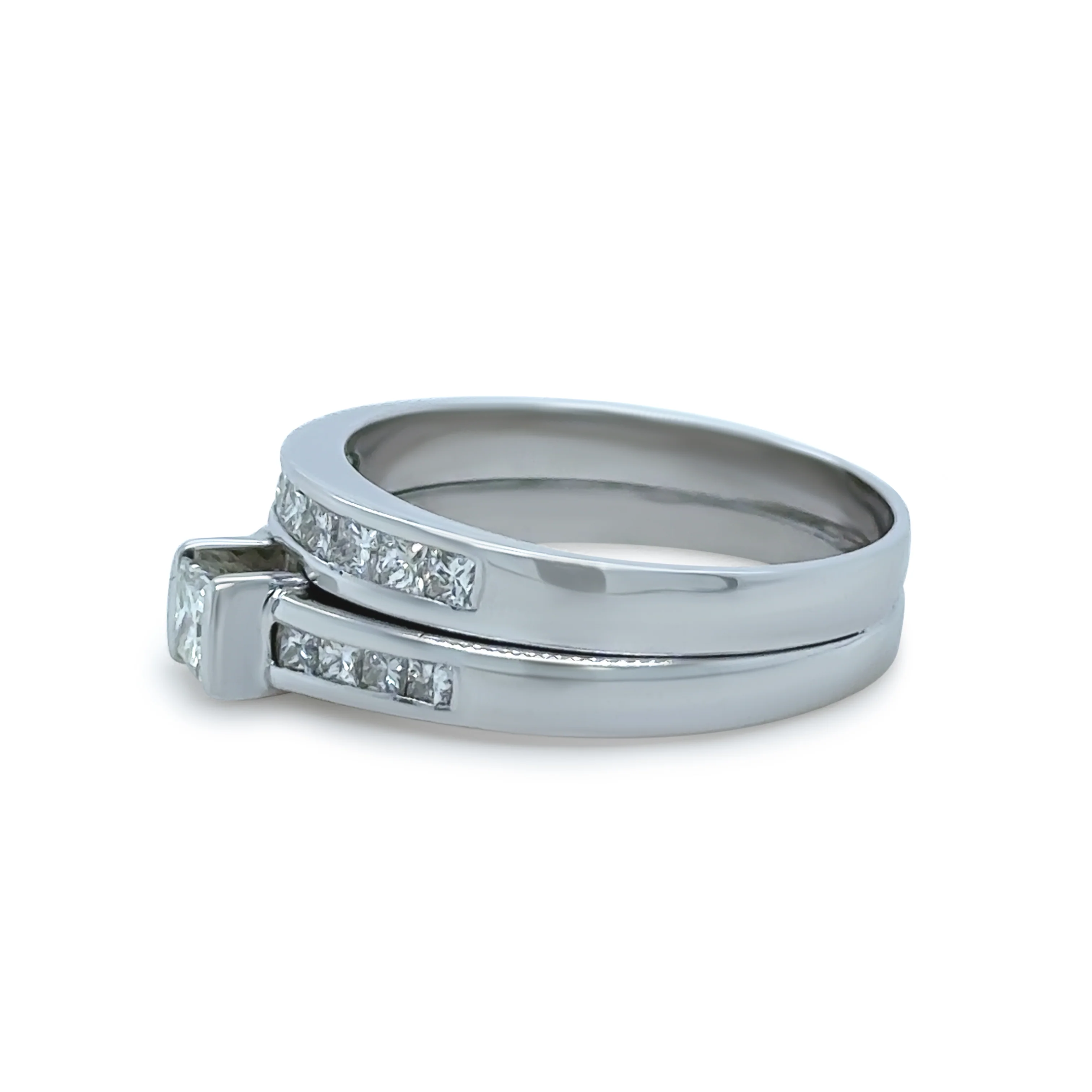 Bespoke 18ct White Gold Diamond Engagement Ring Set 0.76ct - Image 3