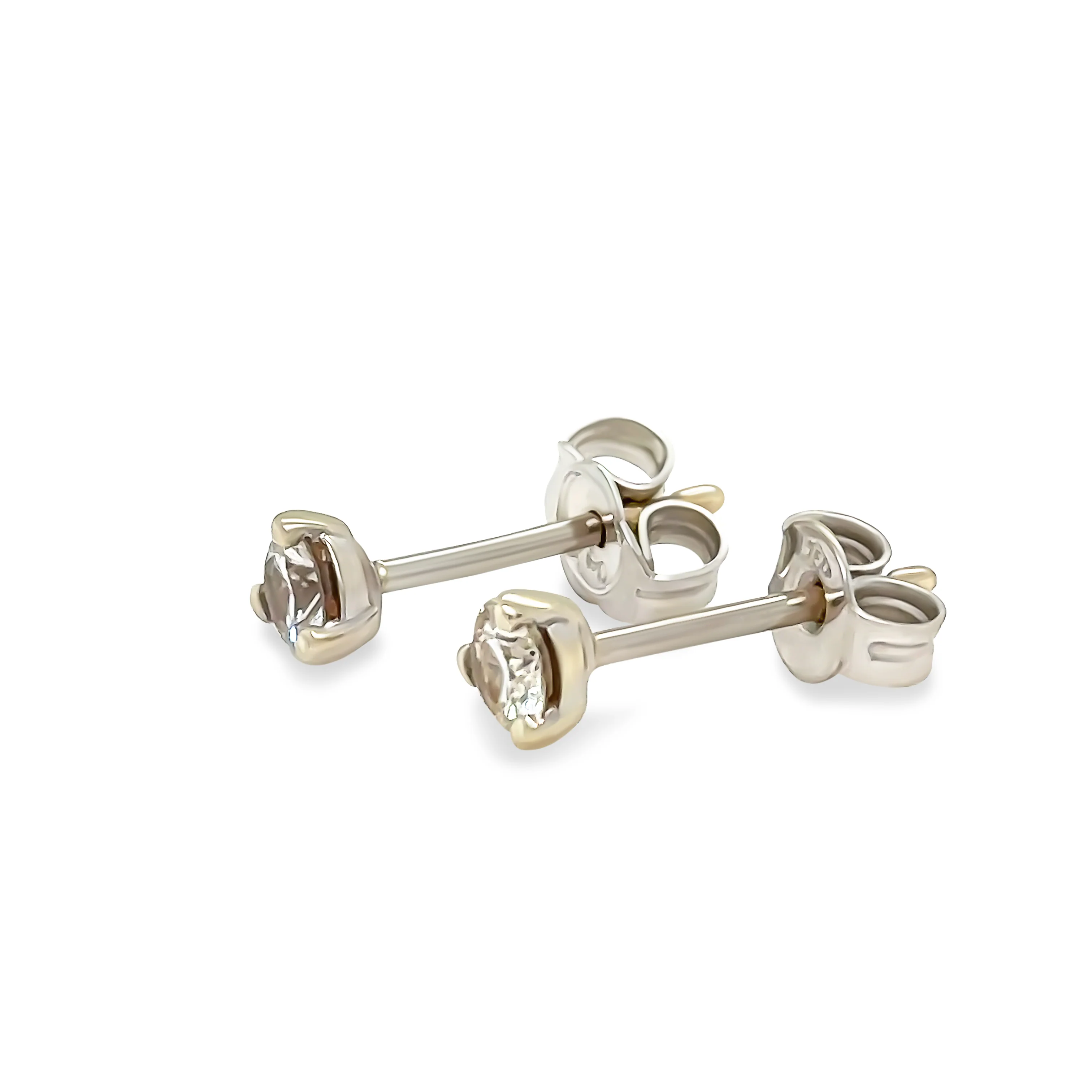 Bespoke 18ct White Gold Diamond Stud Earrings 0.20ct - Image 2