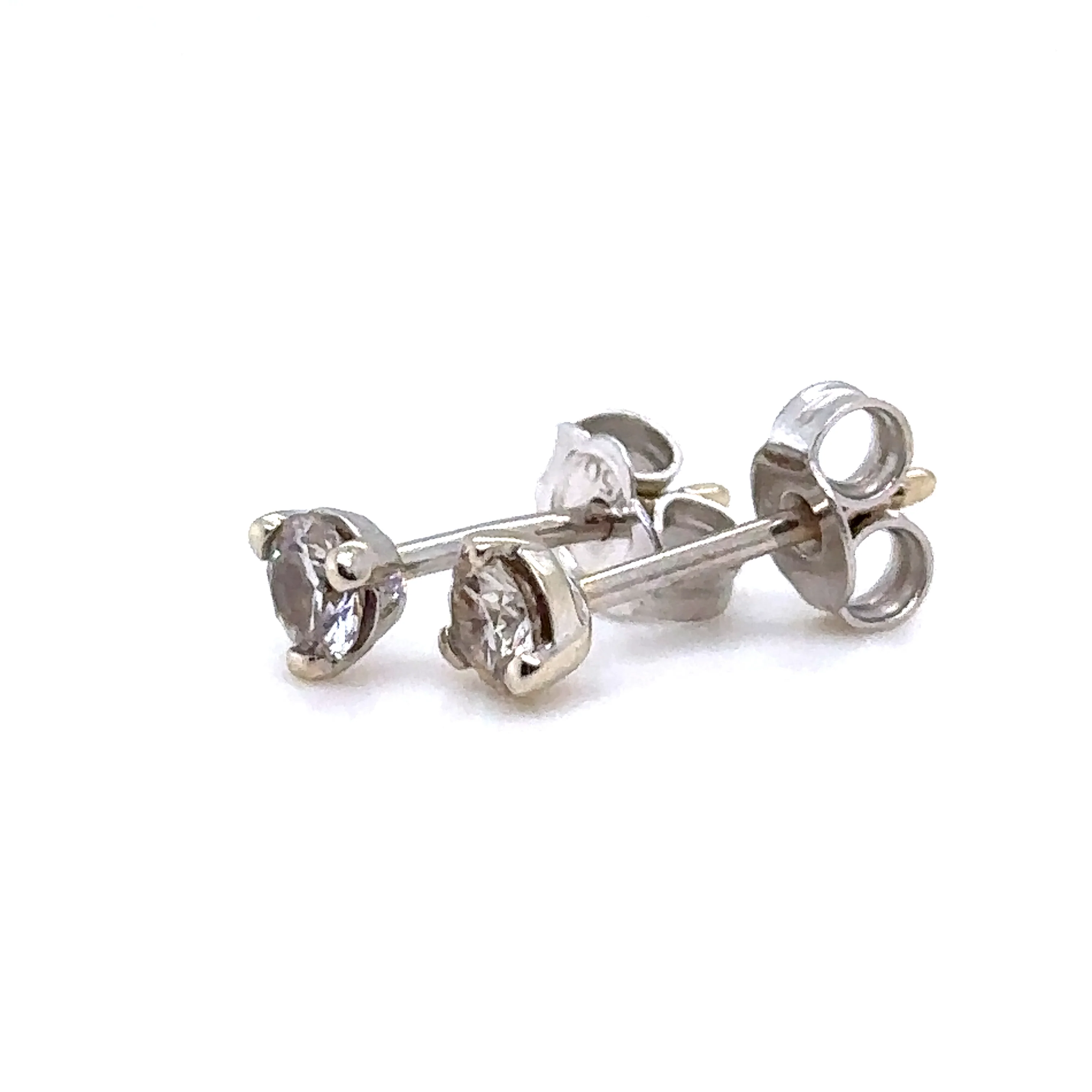 Bespoke 18ct White Gold Diamond Stud Earrings 0.20ct - Image 4