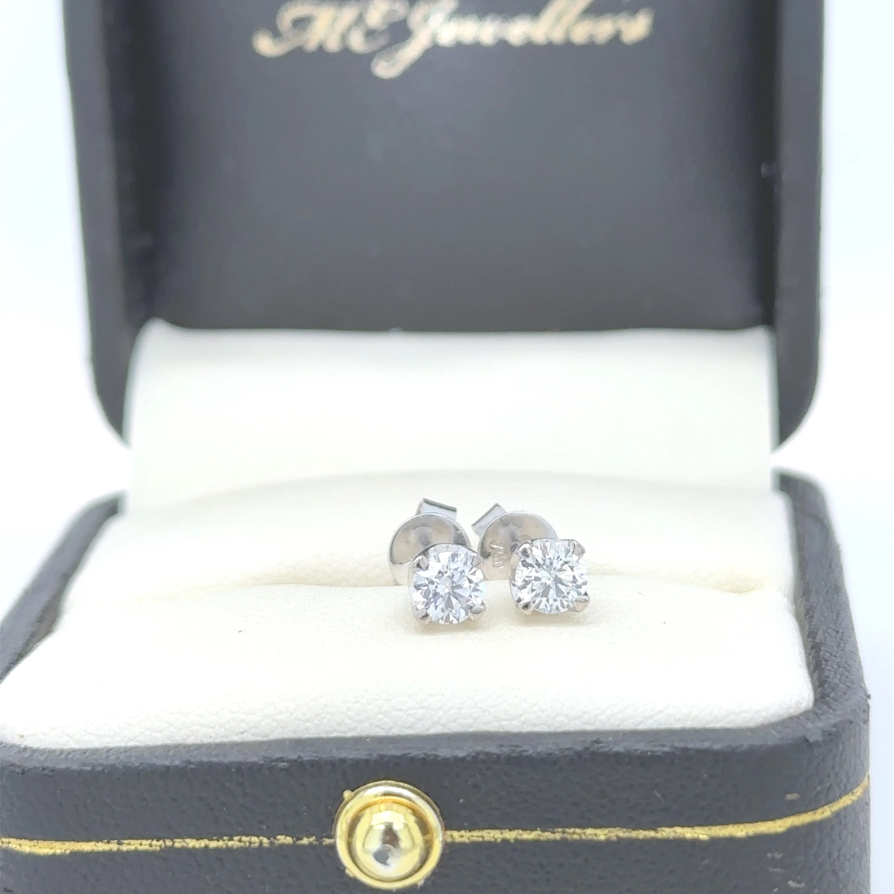 Bespoke 18ct White Gold Diamond Stud Earrings 0.46ct - Image 8