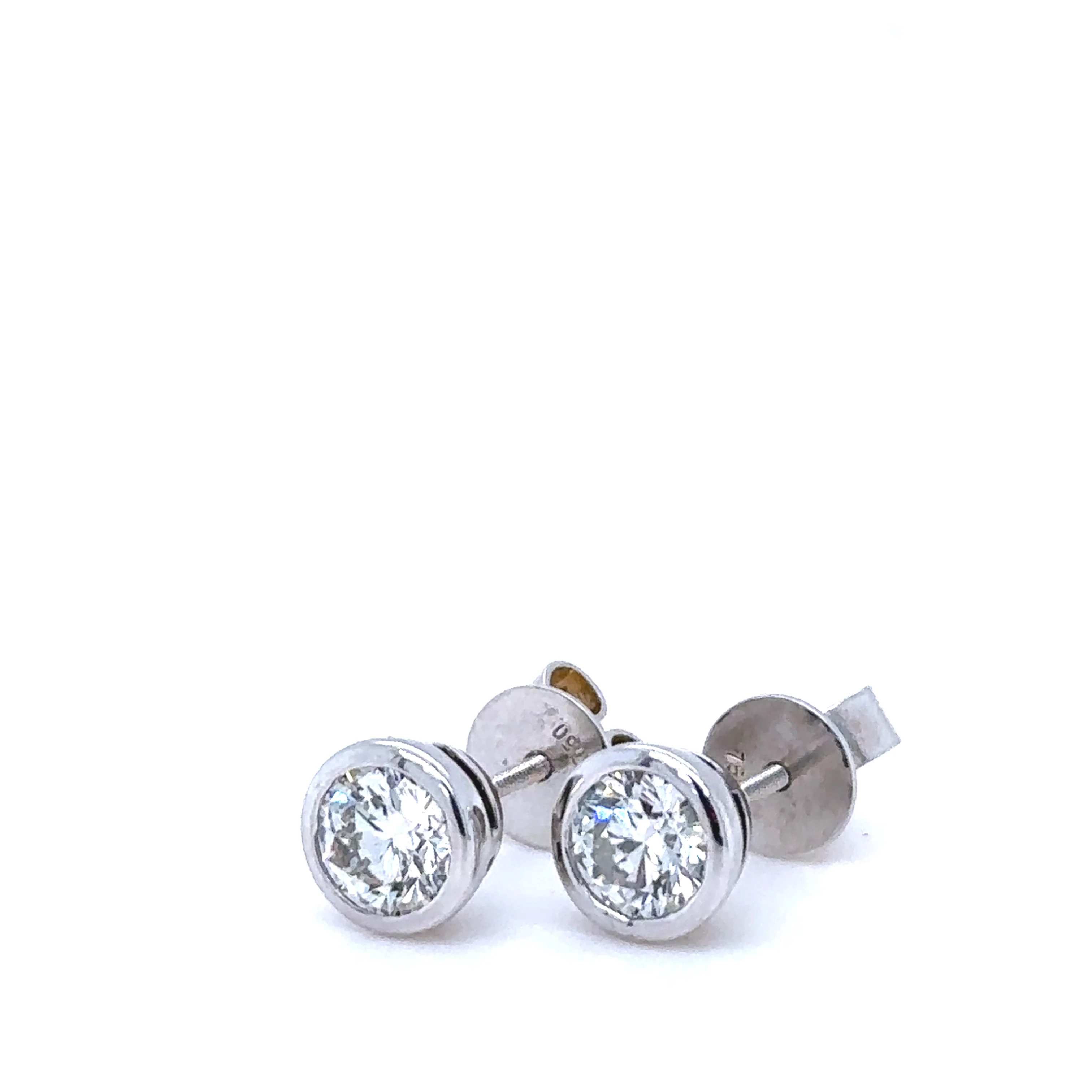 Bespoke 18ct White Gold Diamond Stud Earrings 1.44ct - Image 2