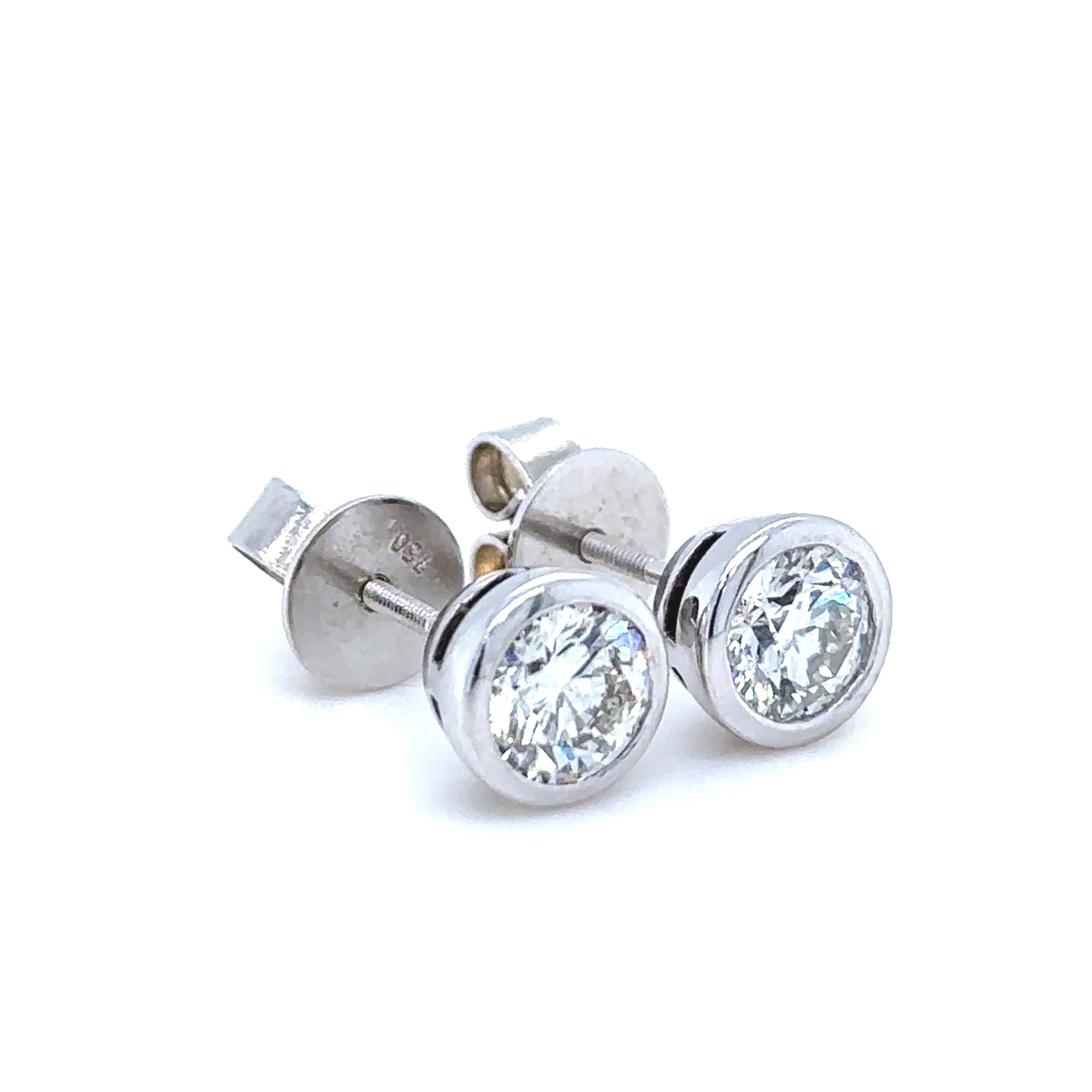 Bespoke 18ct White Gold Diamond Stud Earrings 1.44ct - Image 4
