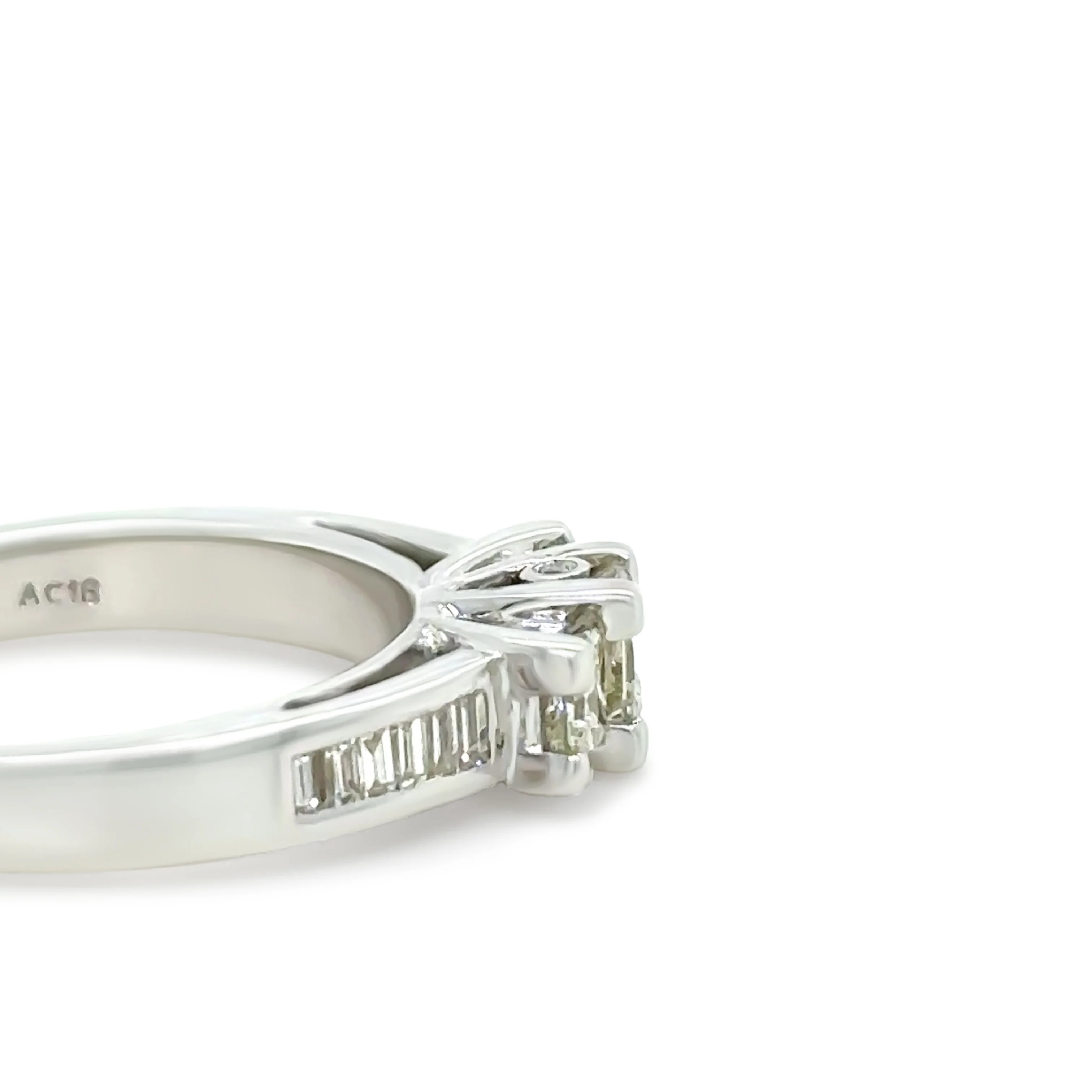 Bespoke 18ct White Gold Diamond Trilogy Ring 1.00ct - Image 3