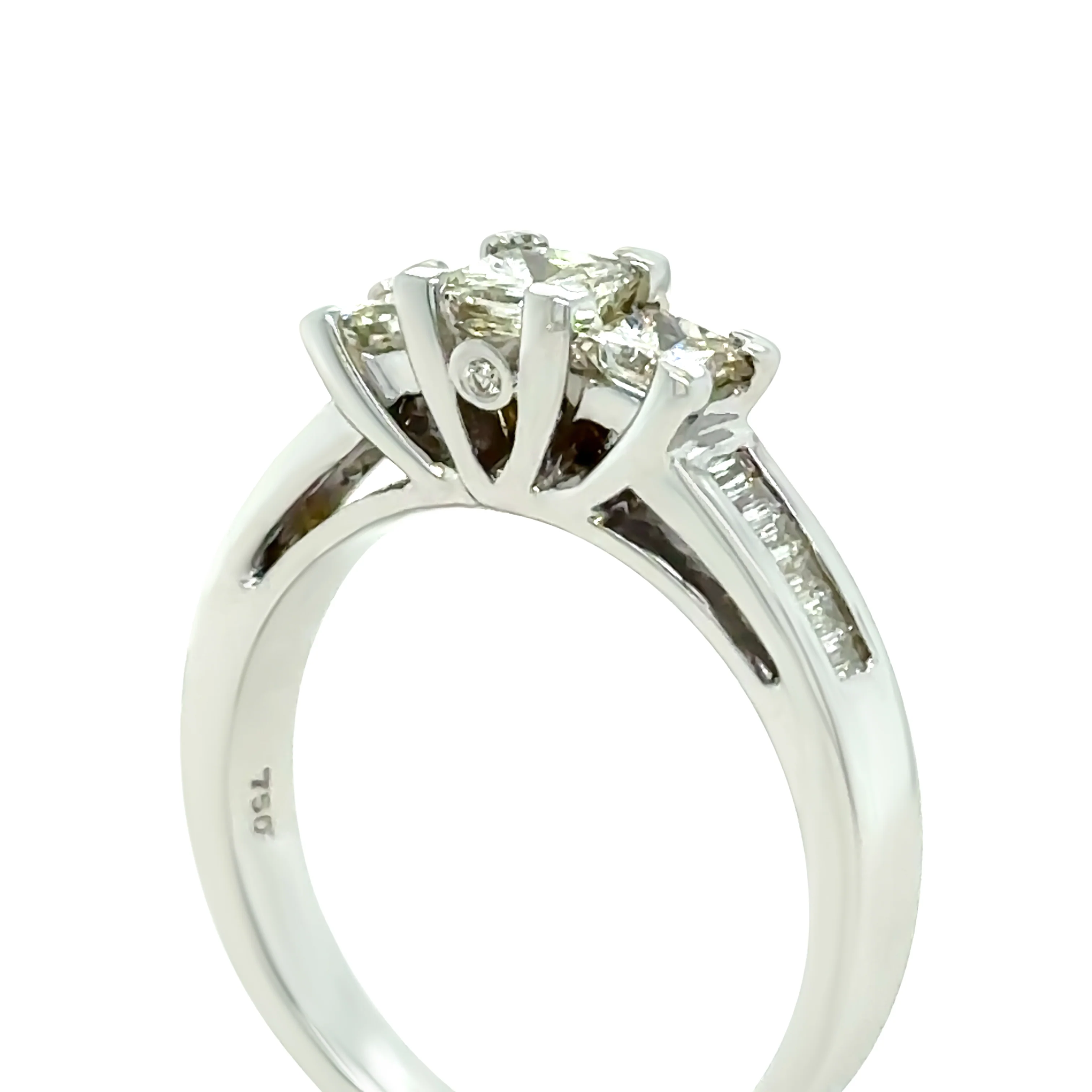 Bespoke 18ct White Gold Diamond Trilogy Ring 1.00ct - Image 4
