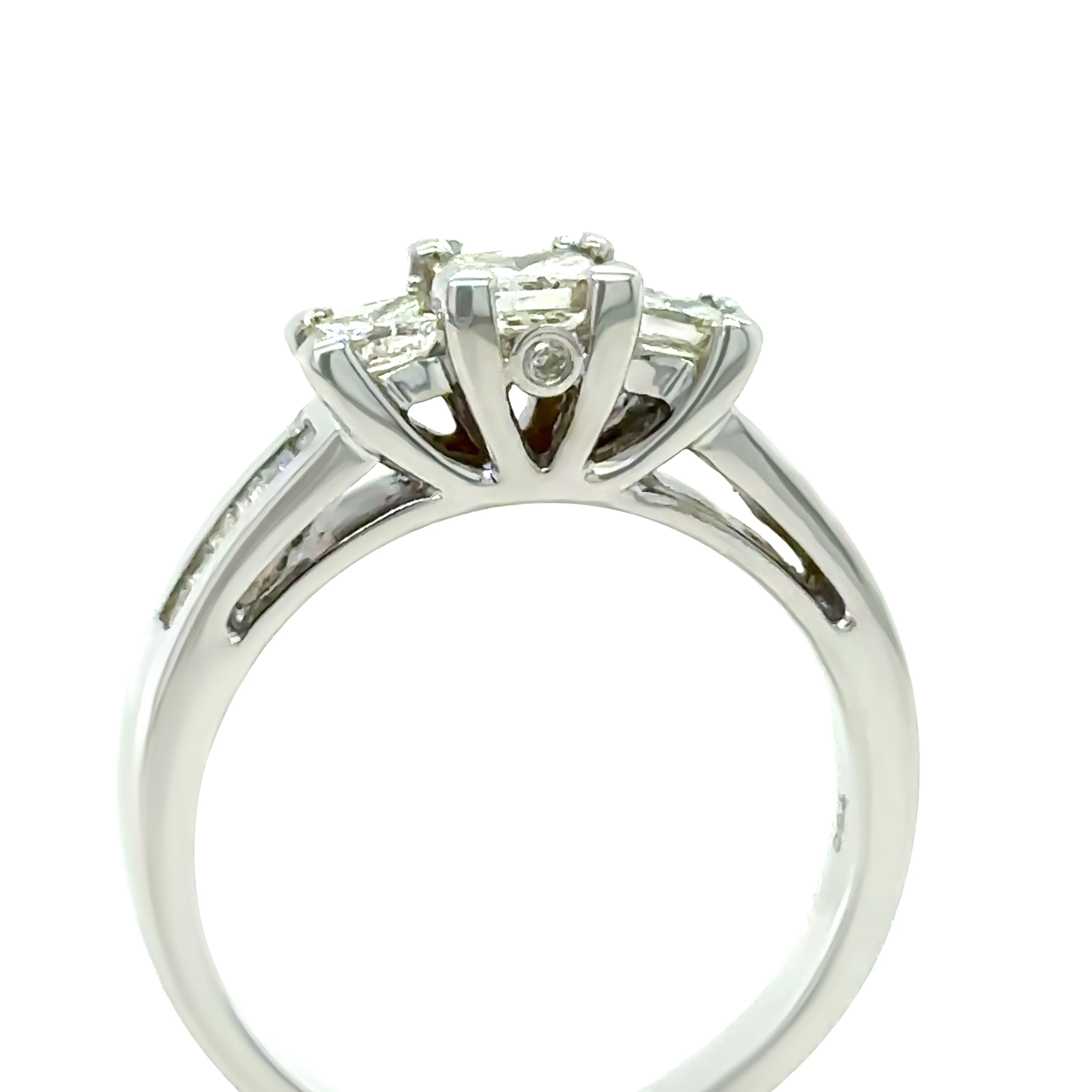 Bespoke 18ct White Gold Diamond Trilogy Ring 1.00ct - Image 6