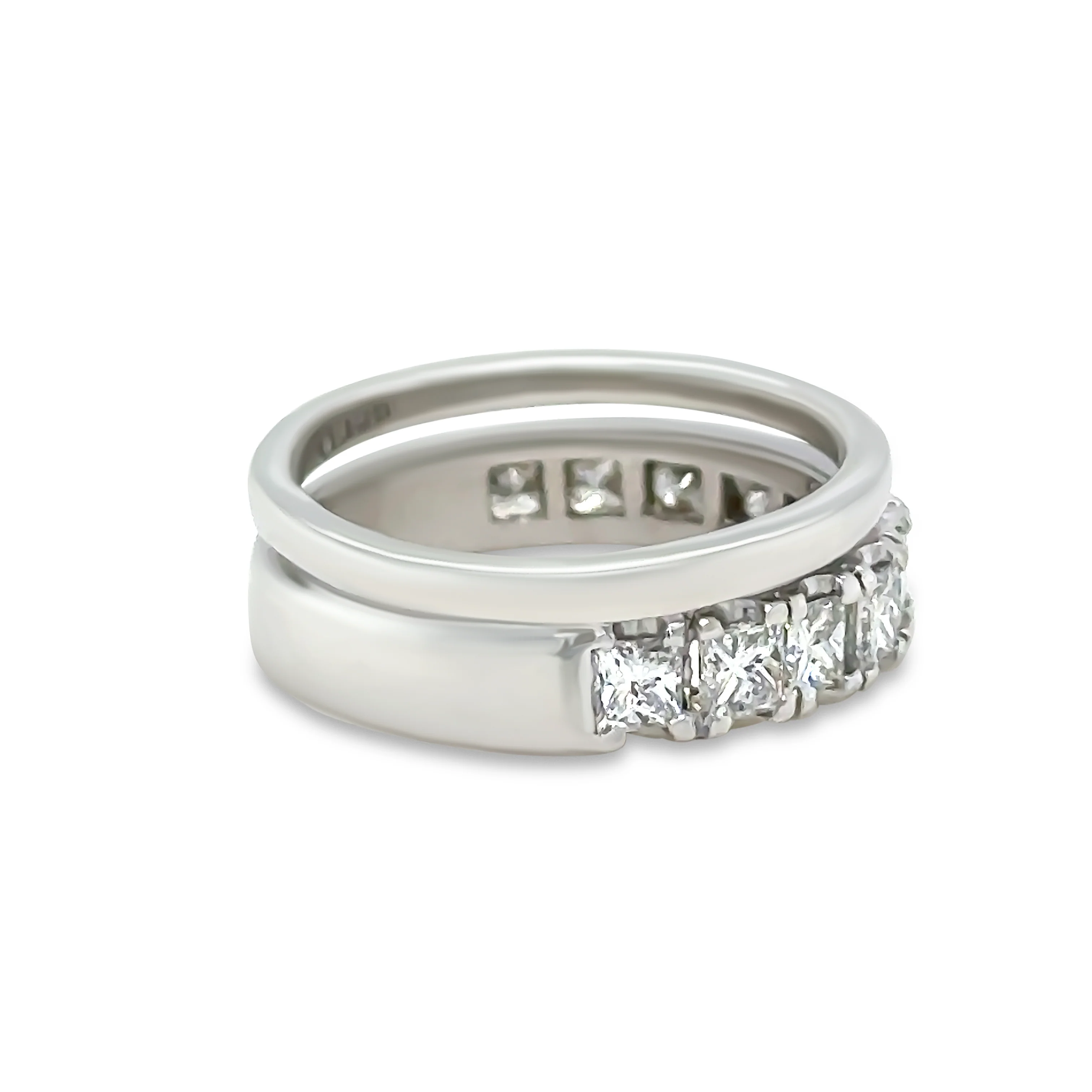 Bespoke 18ct White Gold Diamond Wedding Ring Set 1.00ct - Image 3