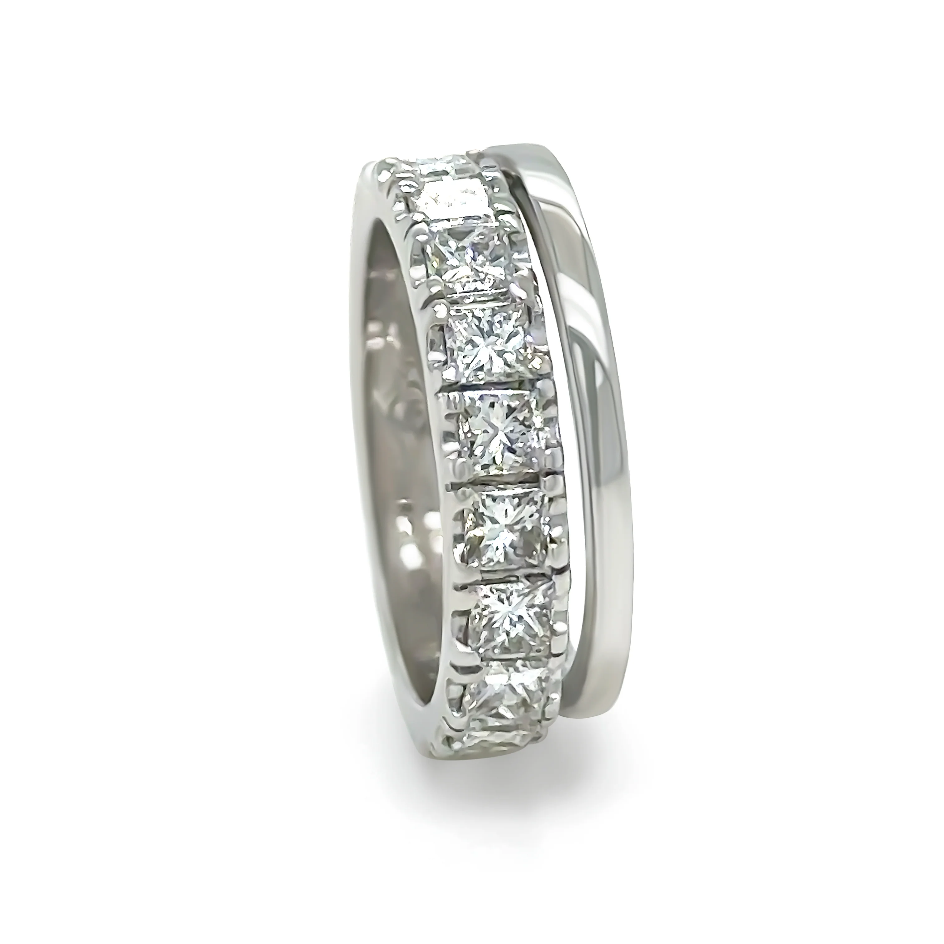 Bespoke 18ct White Gold Diamond Wedding Ring Set 1.00ct - Image 4