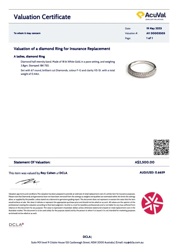Bespoke 18ct White Gold Half Eternity Ring 0.44ct - Image 10
