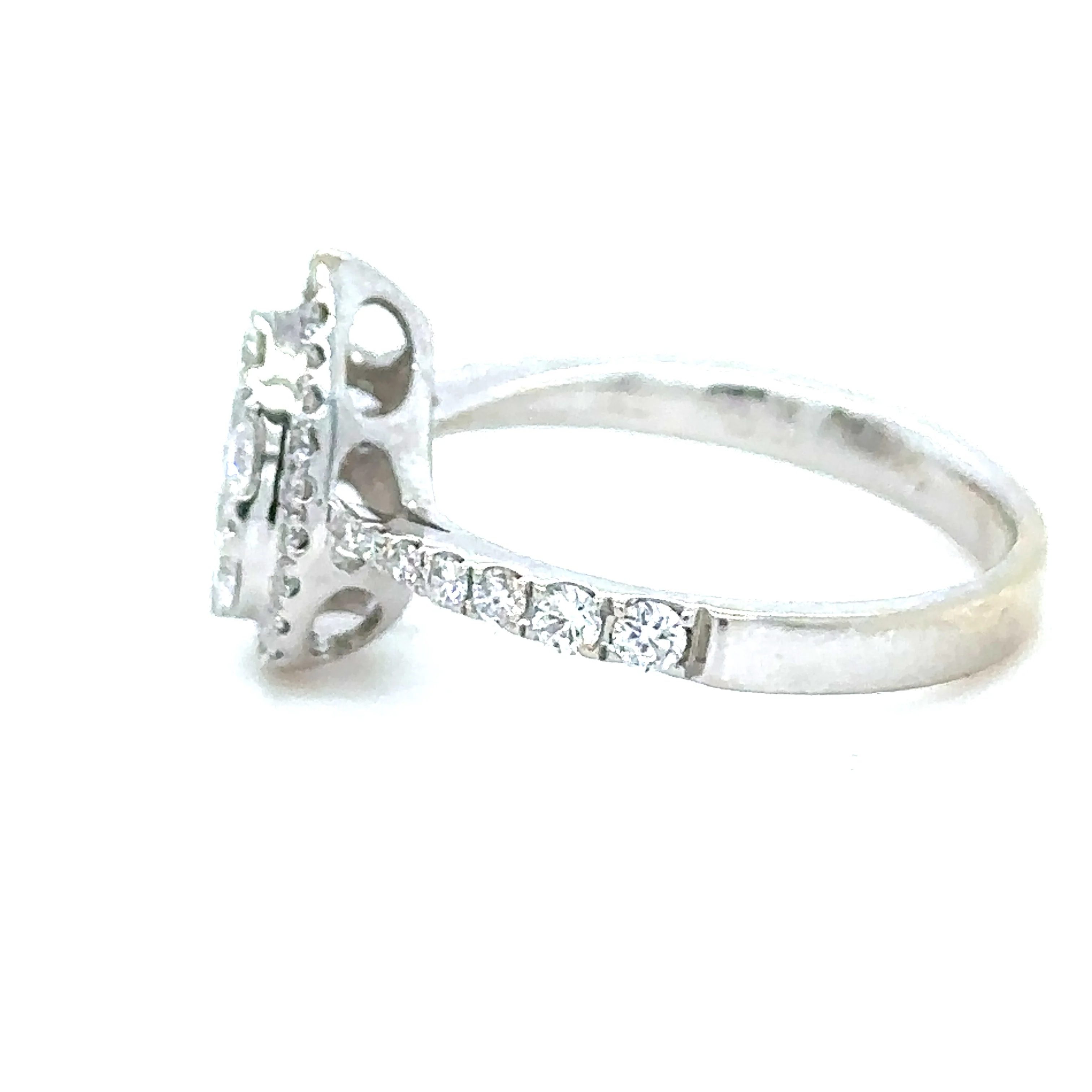 Bespoke 18ct White Gold Pear Diamond Shaped Ring 0.66ct - Image 3