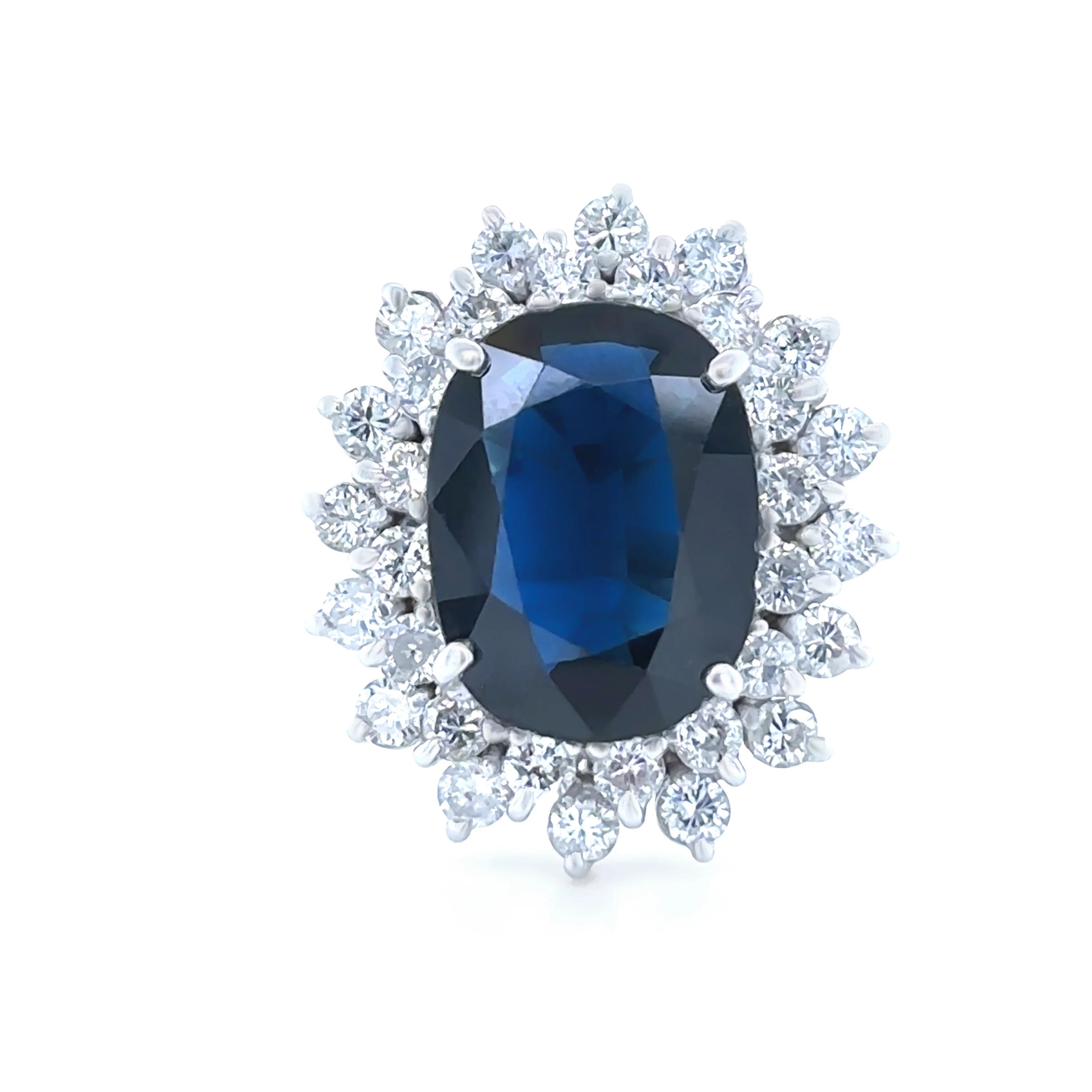 Bespoke 18ct White Gold Sapphire and Diamond Ring 5.15ct - Image 4