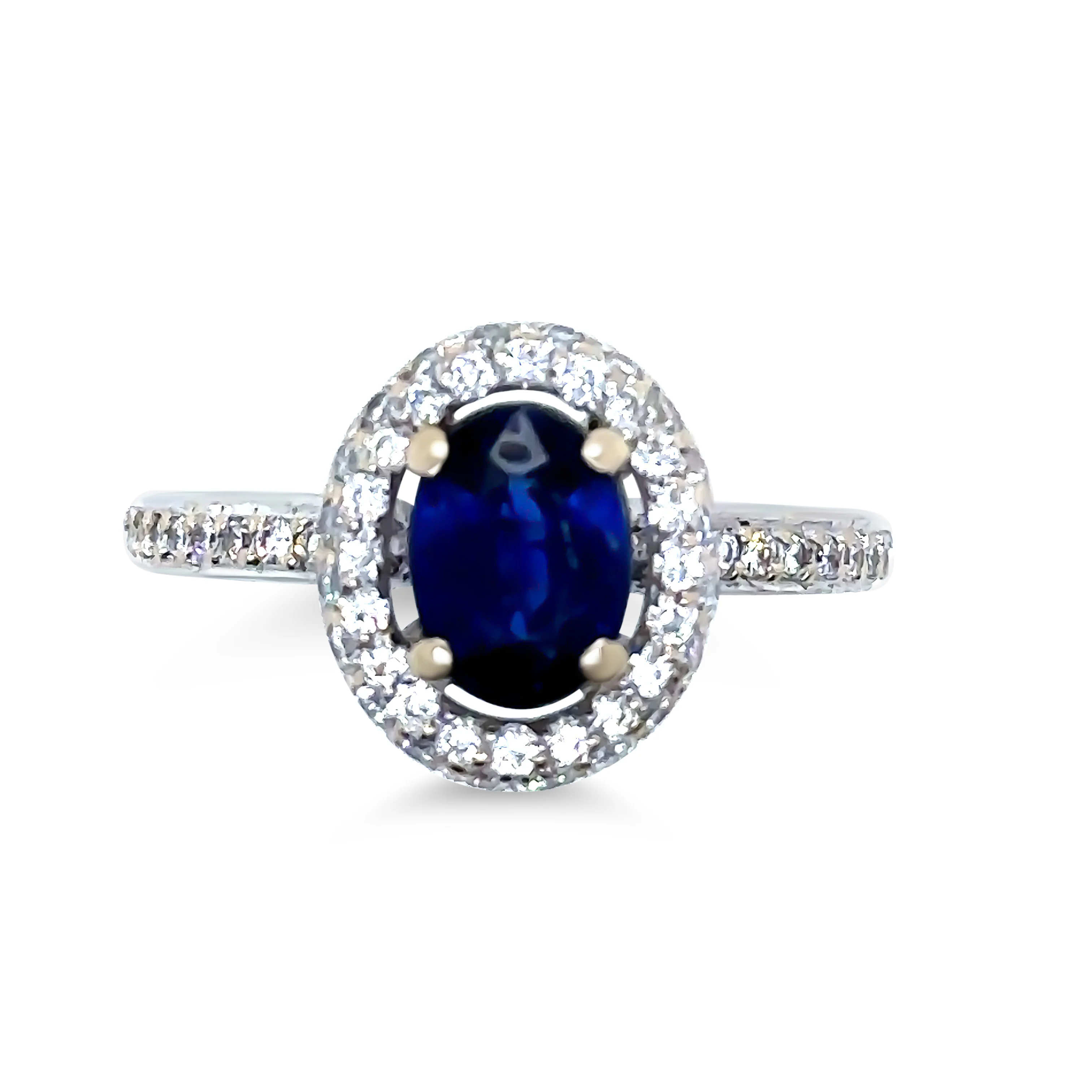 Bespoke 18ct White Gold Sapphire & Diamond Ring 1.64ct - Image 2