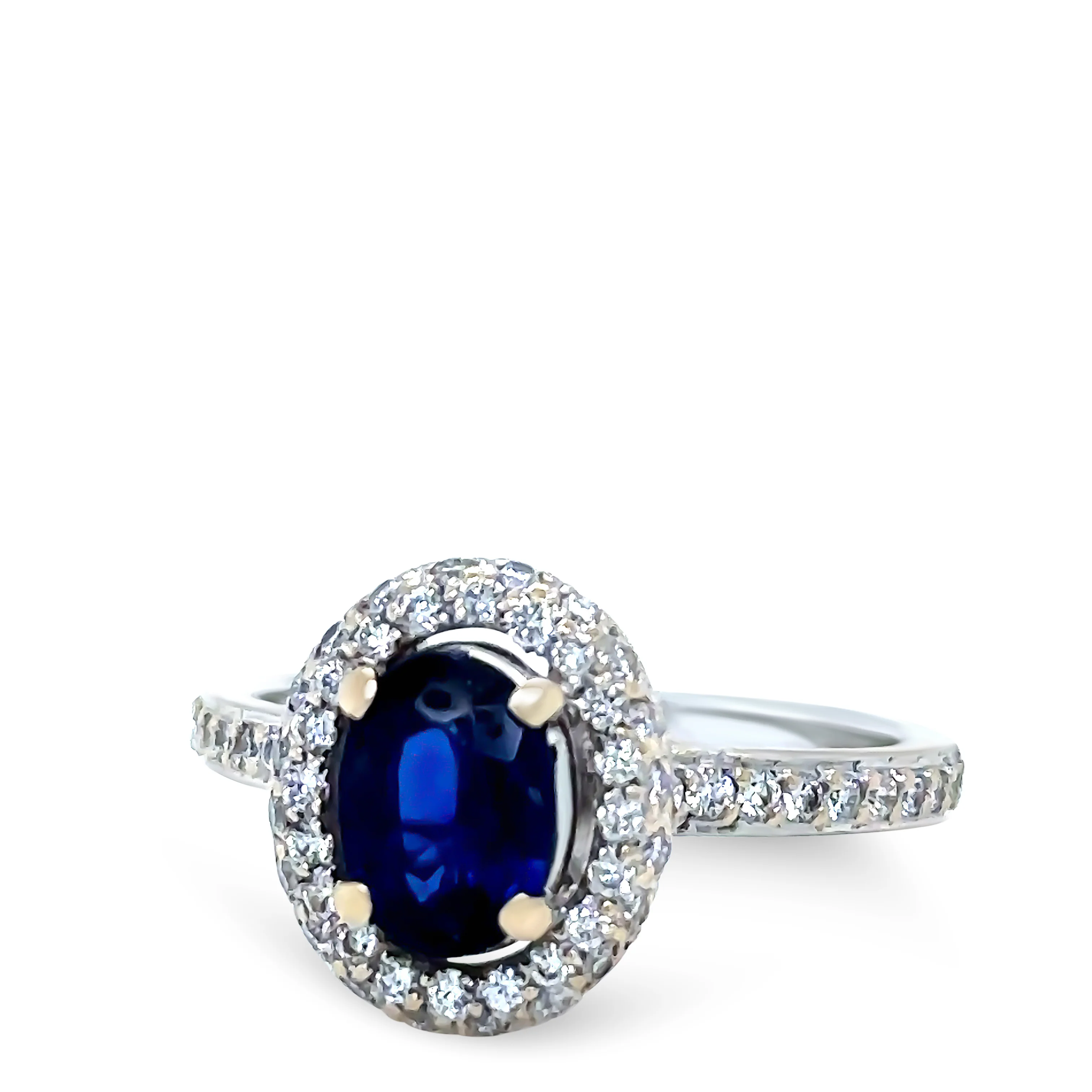 Bespoke 18ct White Gold Sapphire & Diamond Ring 1.64ct - Image 3